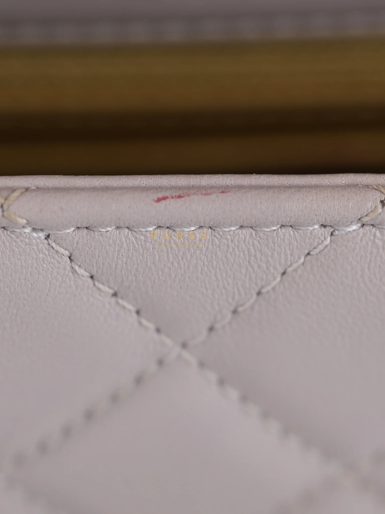 Chanel Mini Rectangle Pearl Crush in Light Purplish Gray Lambskin Leather and Aged Gold Hardware (Microchip) - Image 42