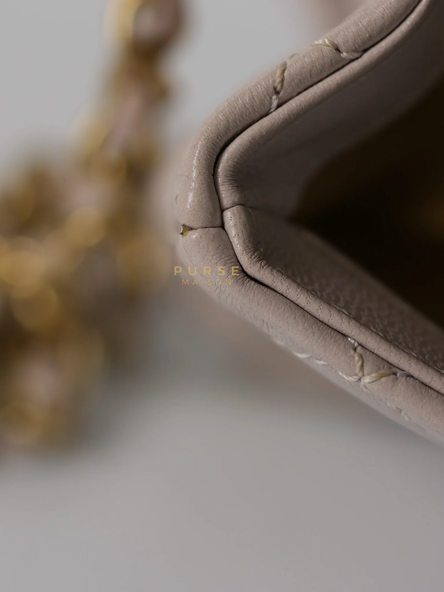 Chanel Mini Rectangle Pearl Crush in Light Purplish Gray Lambskin Leather and Aged Gold Hardware (Microchip) - Image 45