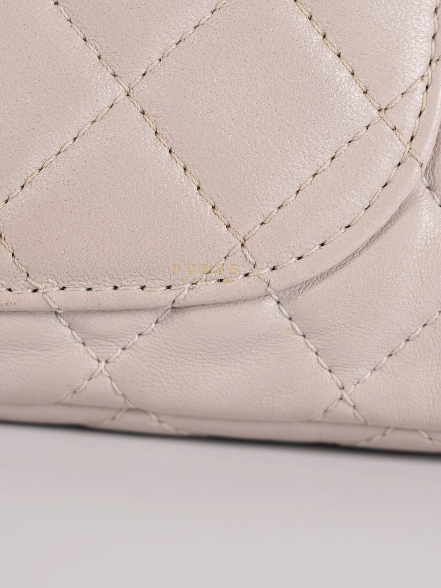 Chanel Mini Rectangle Pearl Crush in Light Purplish Gray Lambskin Leather and Aged Gold Hardware (Microchip) - Image 59