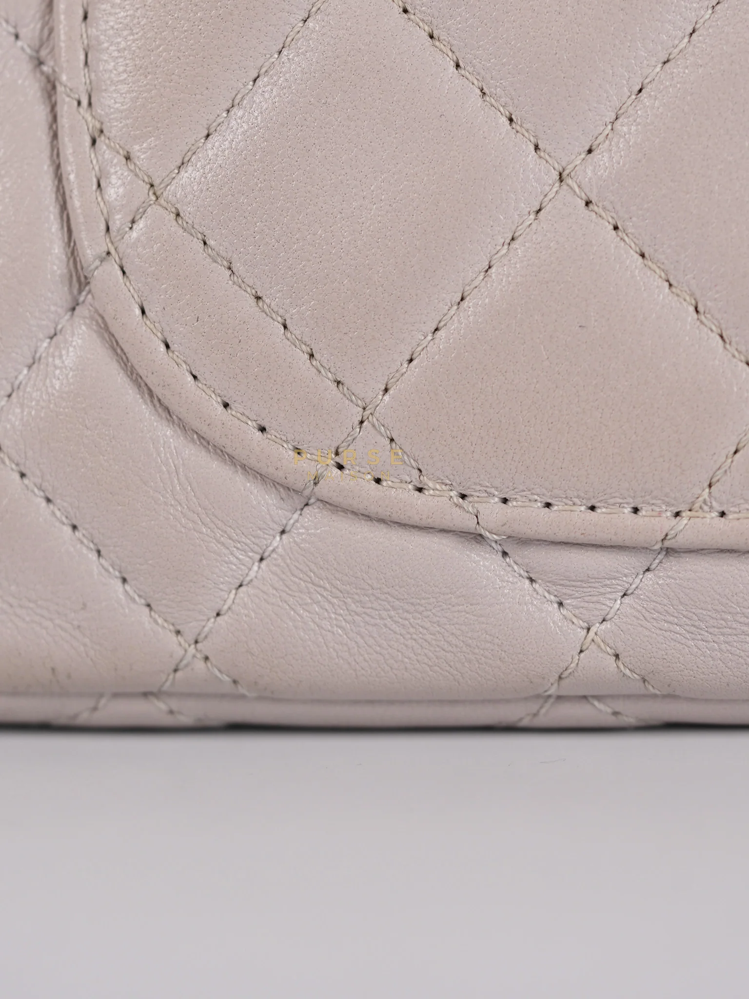 Chanel Mini Rectangle Pearl Crush in Light Purplish Gray Lambskin Leather and Aged Gold Hardware (Microchip) - Image 60