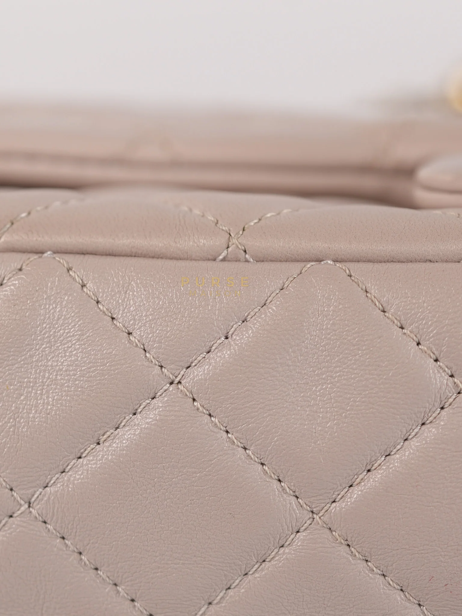 Chanel Mini Rectangle Pearl Crush in Light Purplish Gray Lambskin Leather and Aged Gold Hardware (Microchip) - Image 61