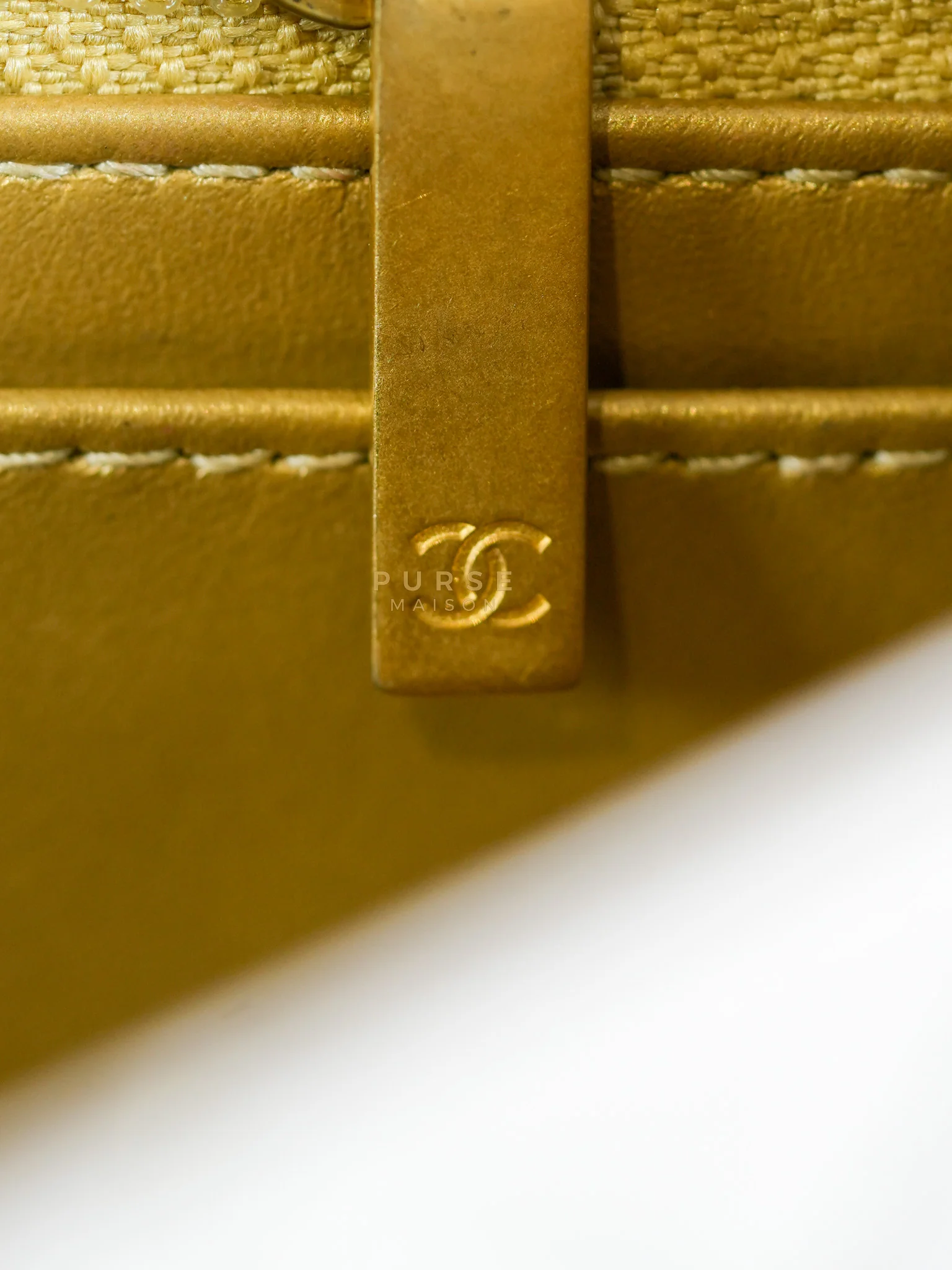 Chanel Mini Rectangle Pearl Crush in Light Purplish Gray Lambskin Leather and Aged Gold Hardware (Microchip) - Image 64