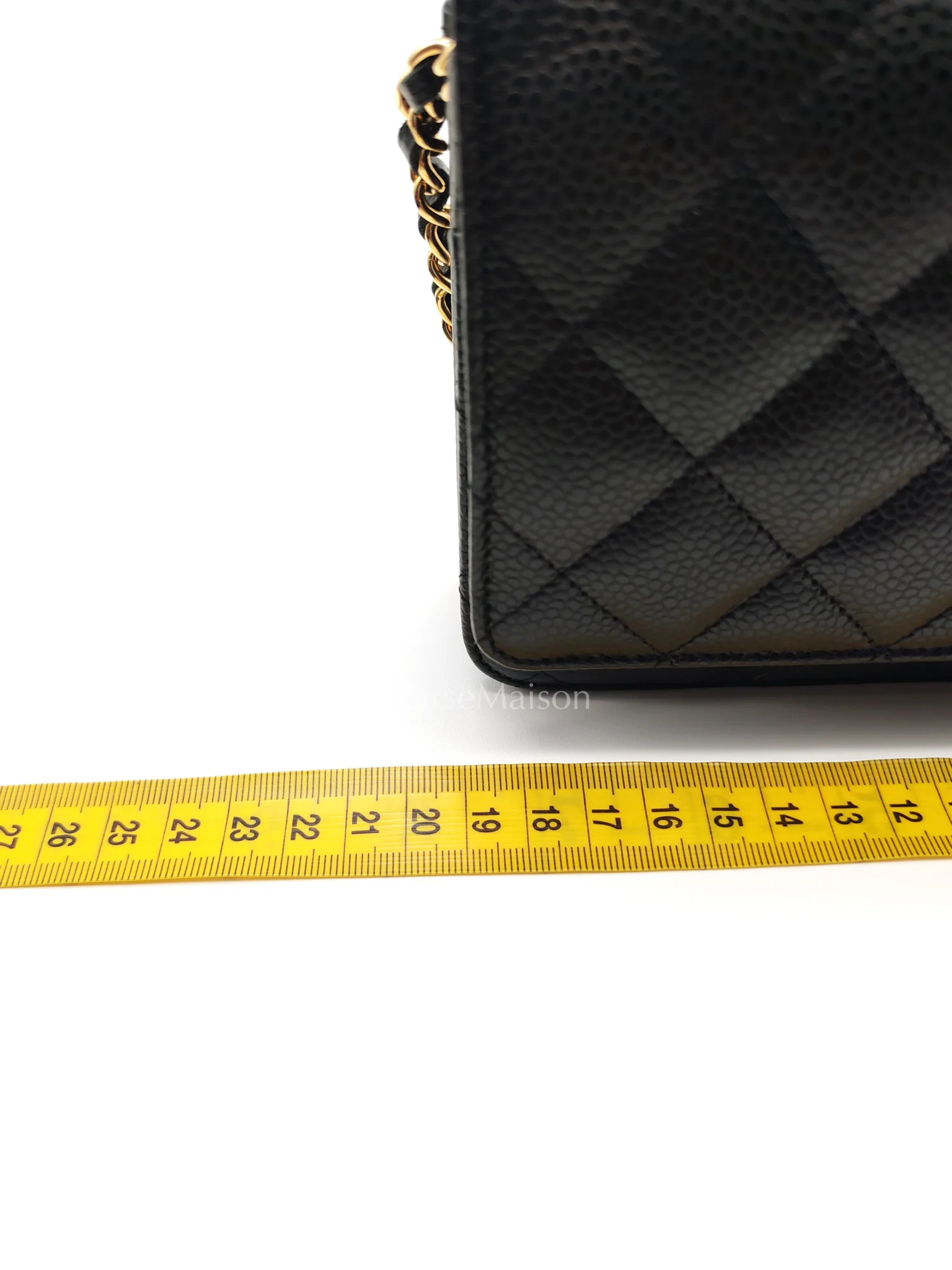 Chanel Wallet on Chain (WOC) in Black Caviar Leather and Gold Hardware (Microchip) - Image 27