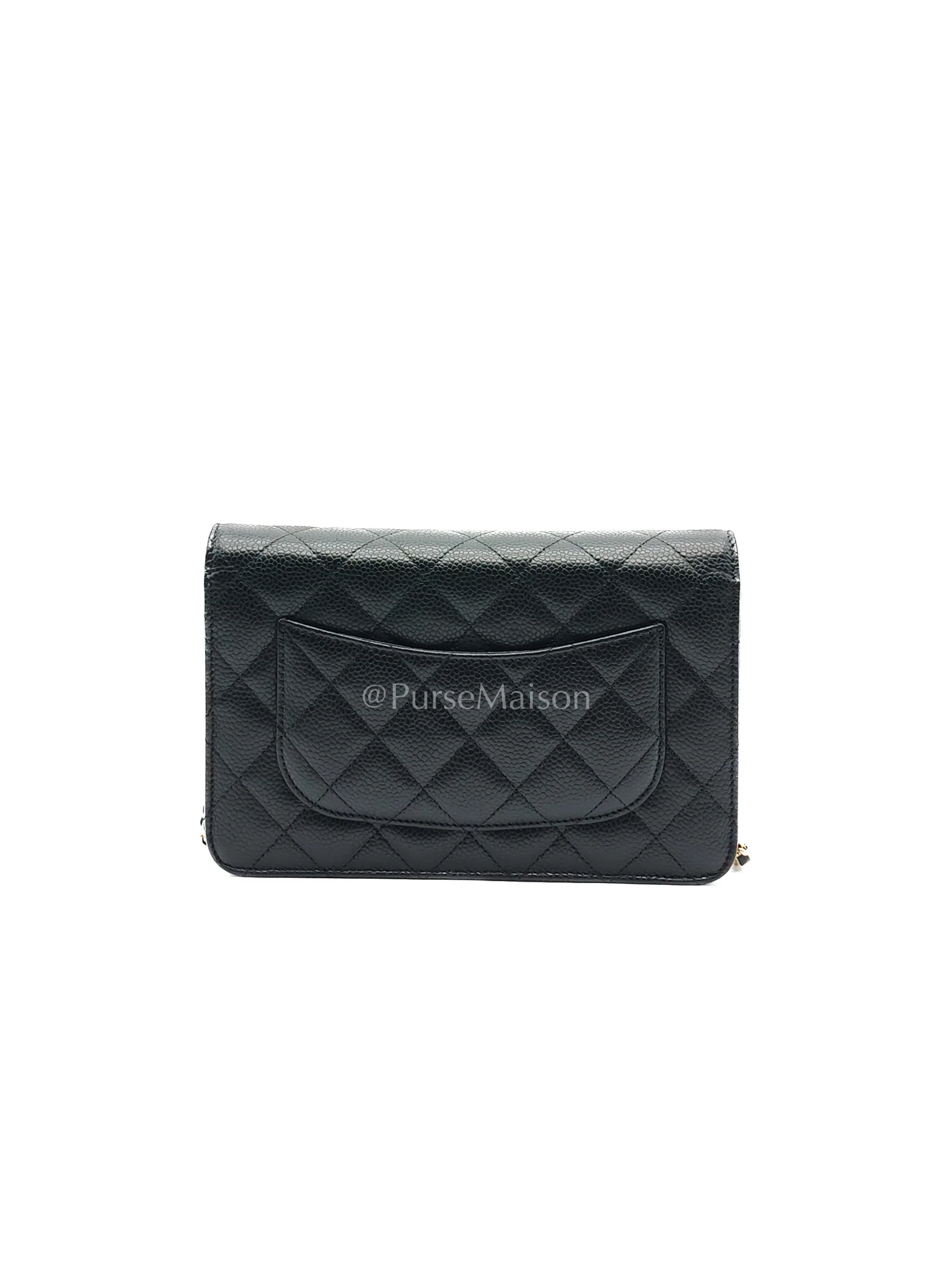 Chanel Wallet on Chain (WOC) in Black Caviar Leather and Gold Hardware (Microchip) - Image 4