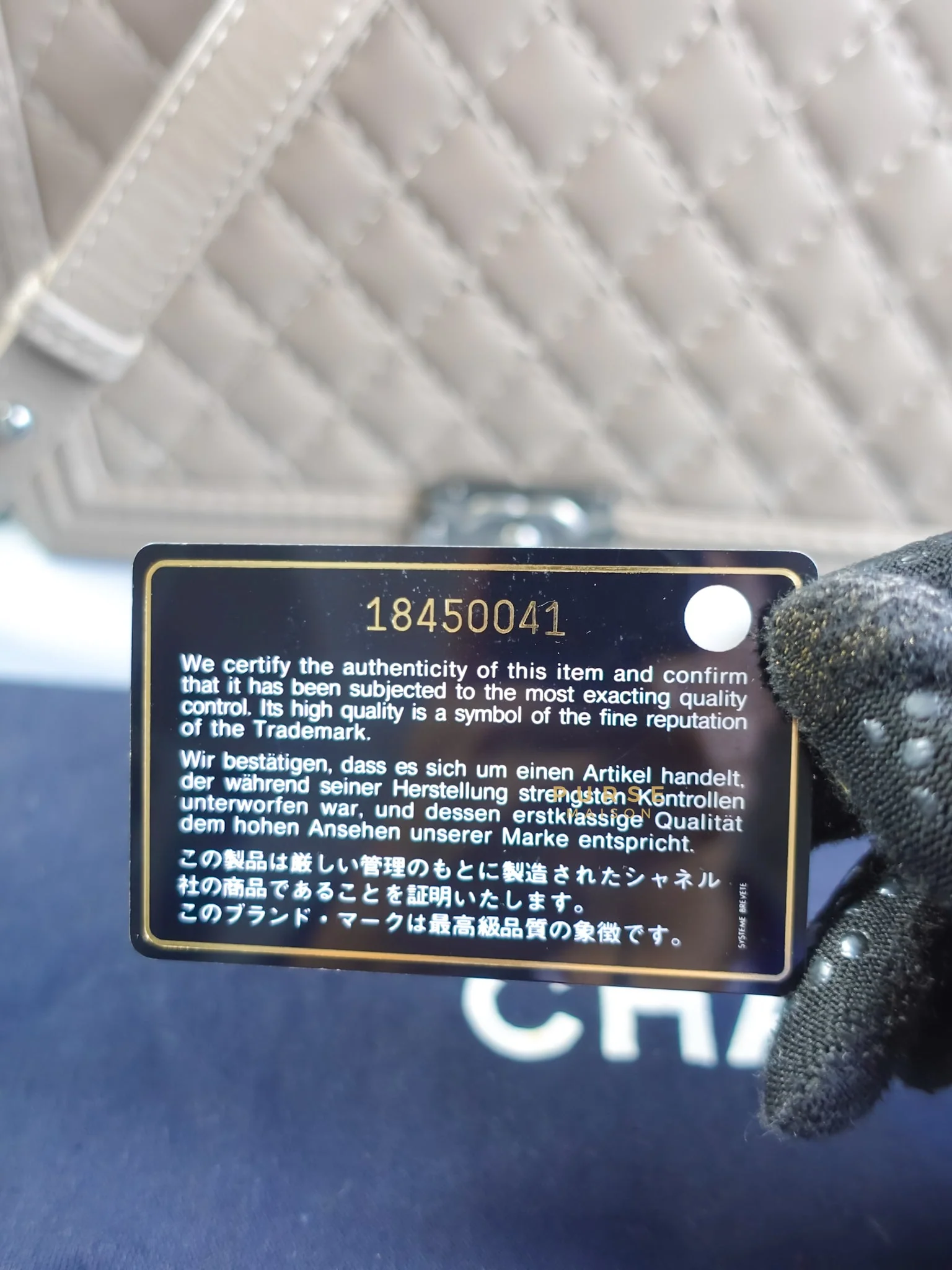 Chanel Le Boy Taupe Large Calfskin Leather and Ruthenium Hardware (Series 18) - Image 9