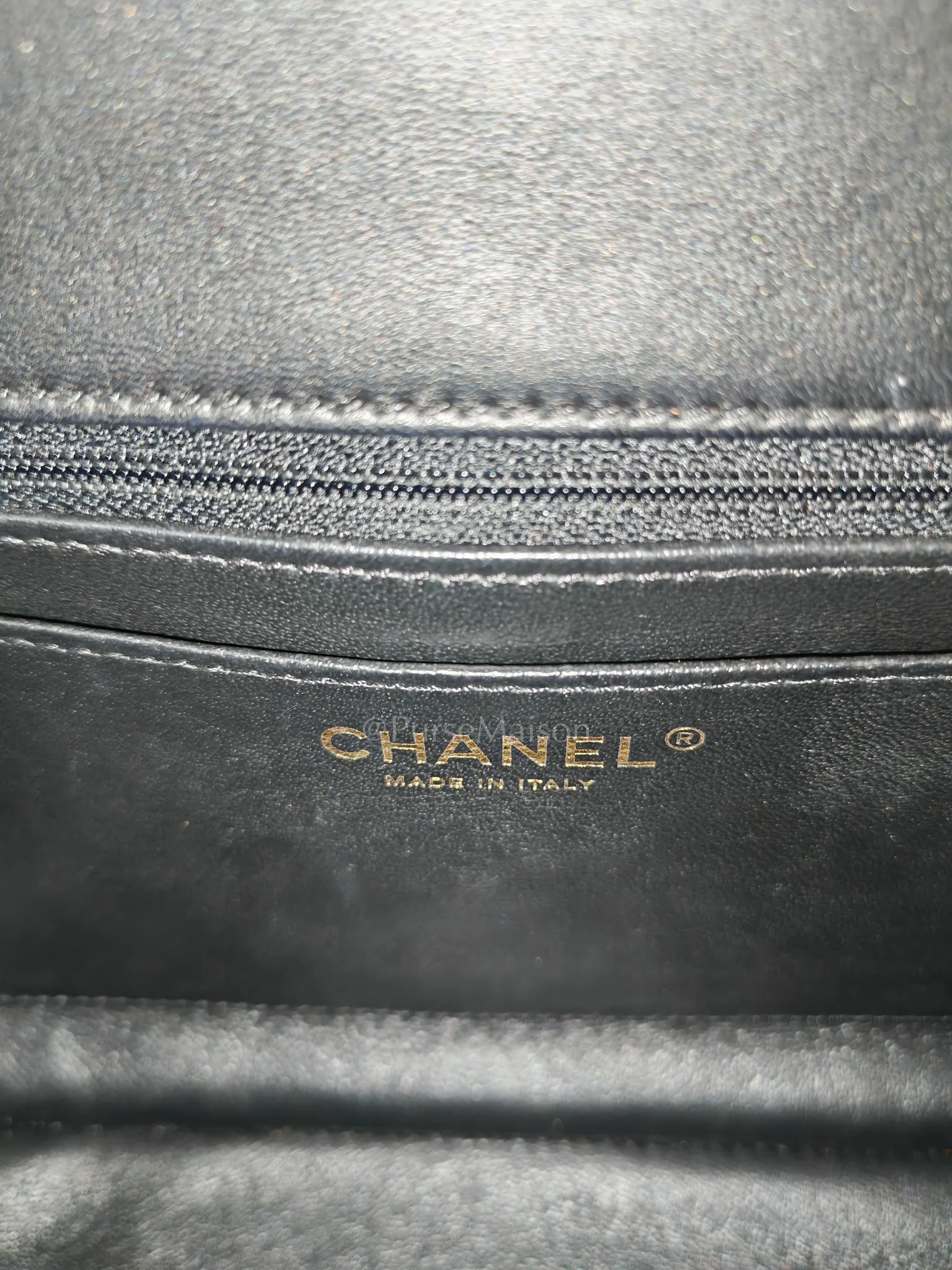 Chanel Reverse Chevron Quilted Top Handle Flap Bag in Lambskin Leather and Aged Gold Hardware Series 24 - Image 17