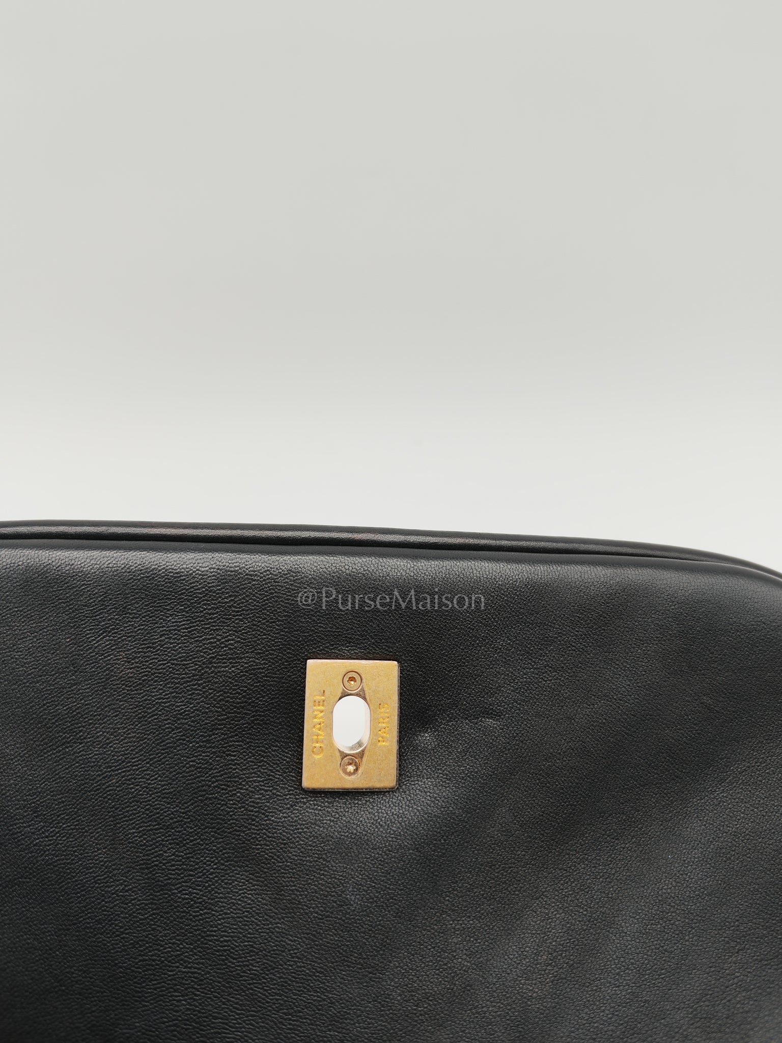 Chanel Reverse Chevron Quilted Top Handle Flap Bag in Lambskin Leather and Aged Gold Hardware Series 24 - Image 20