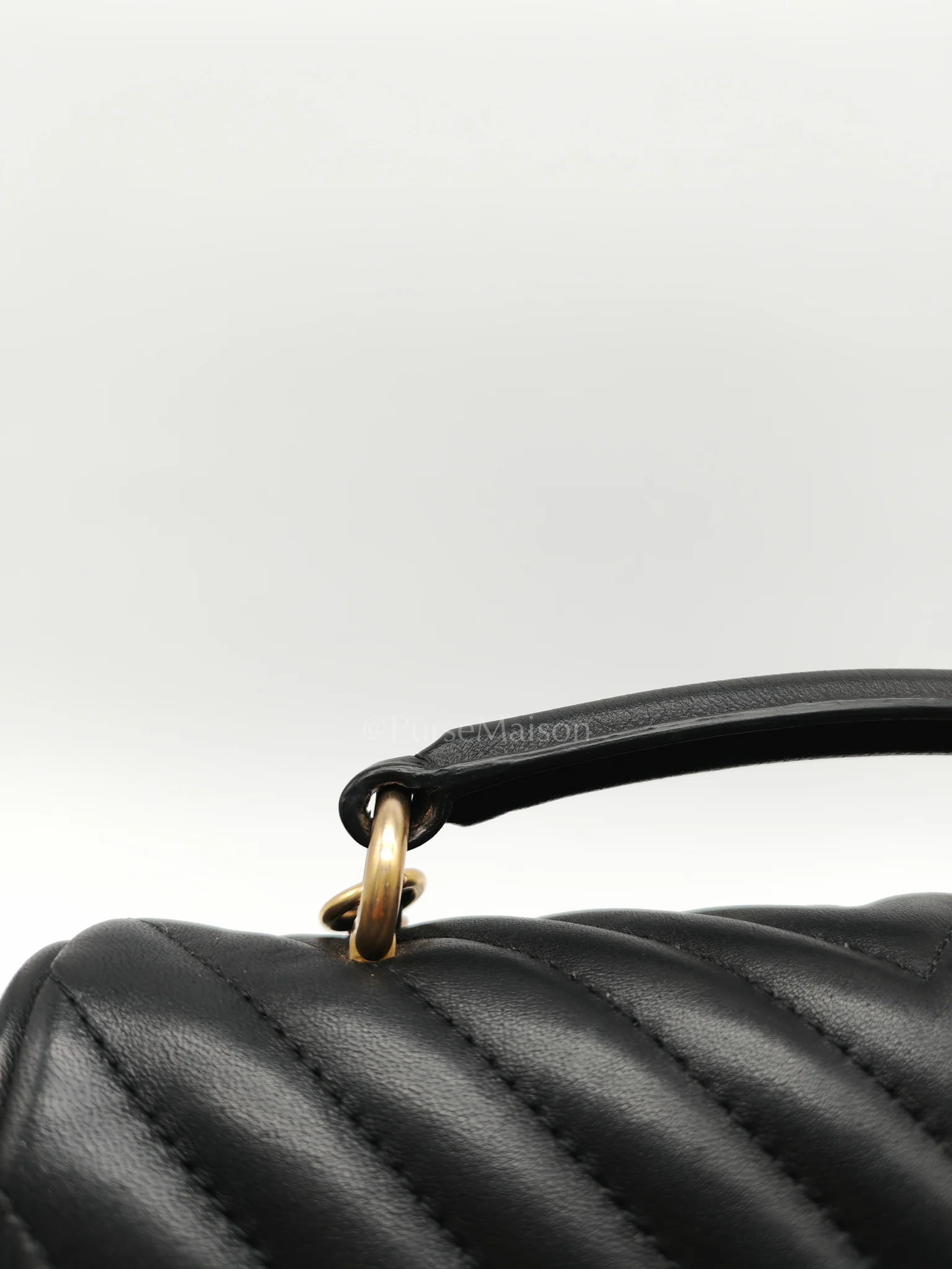 Chanel Reverse Chevron Quilted Top Handle Flap Bag in Lambskin Leather and Aged Gold Hardware Series 24 - Image 31