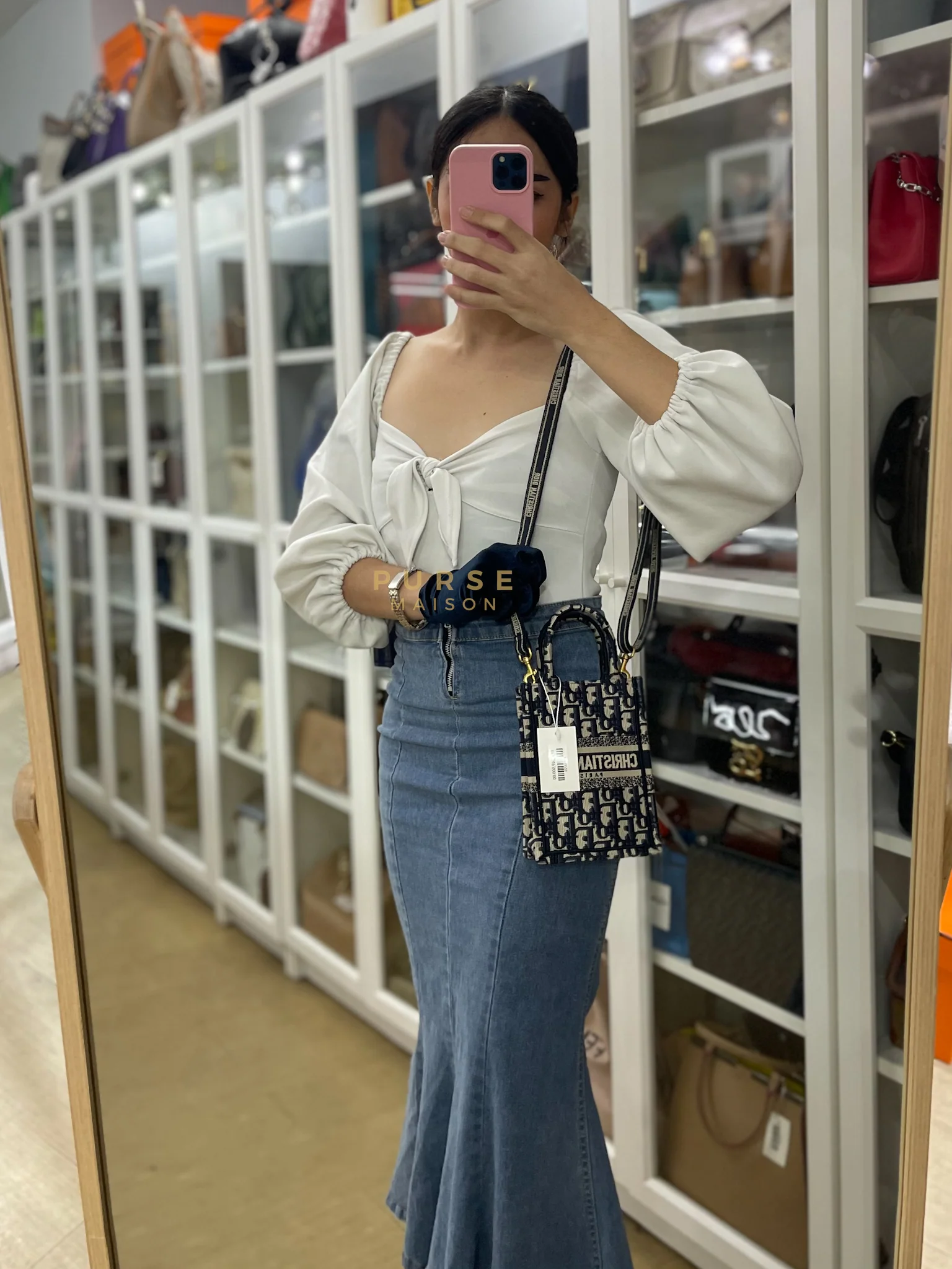 Christian Dior Oblique Mini Book Tote Phone Bag in Blue - Image 28