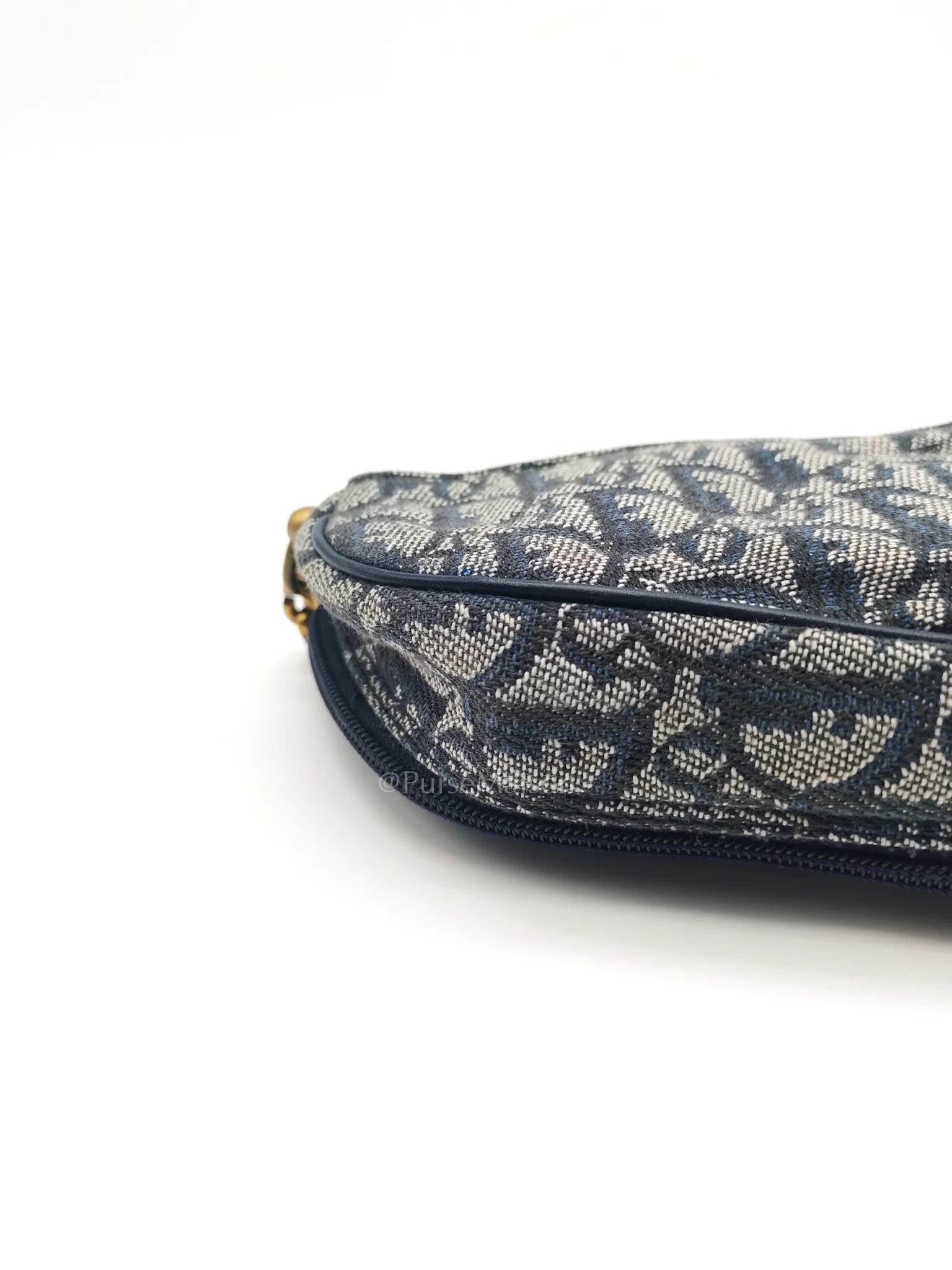 Christian Dior Saddle Pouch in Navy Blue Trotter Canvas - Image 13