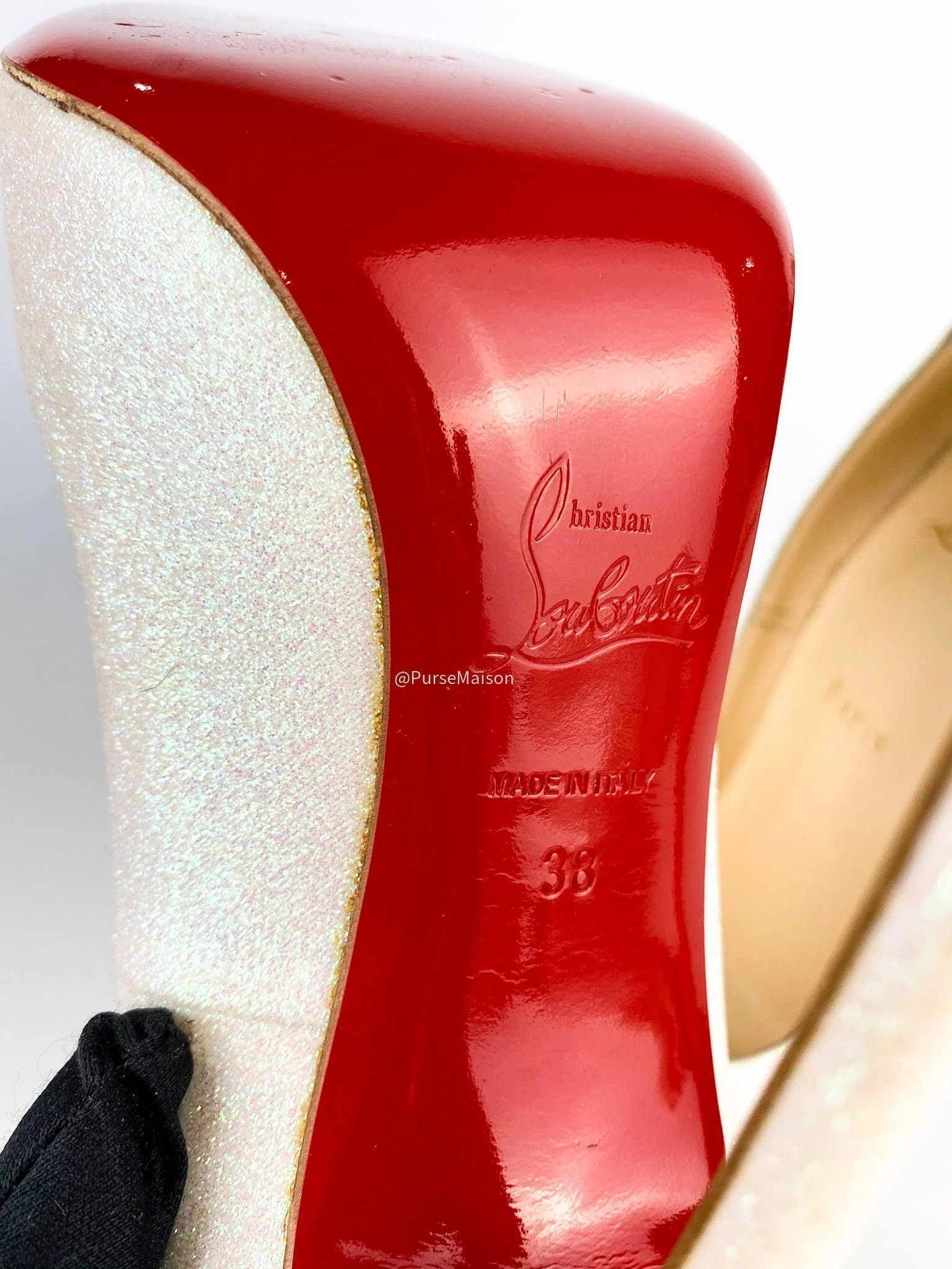 Christian Louboutin Christian Louboutin So Kate 120 Glitter Mini Glaciern(Size 38 EUR) - Image 9