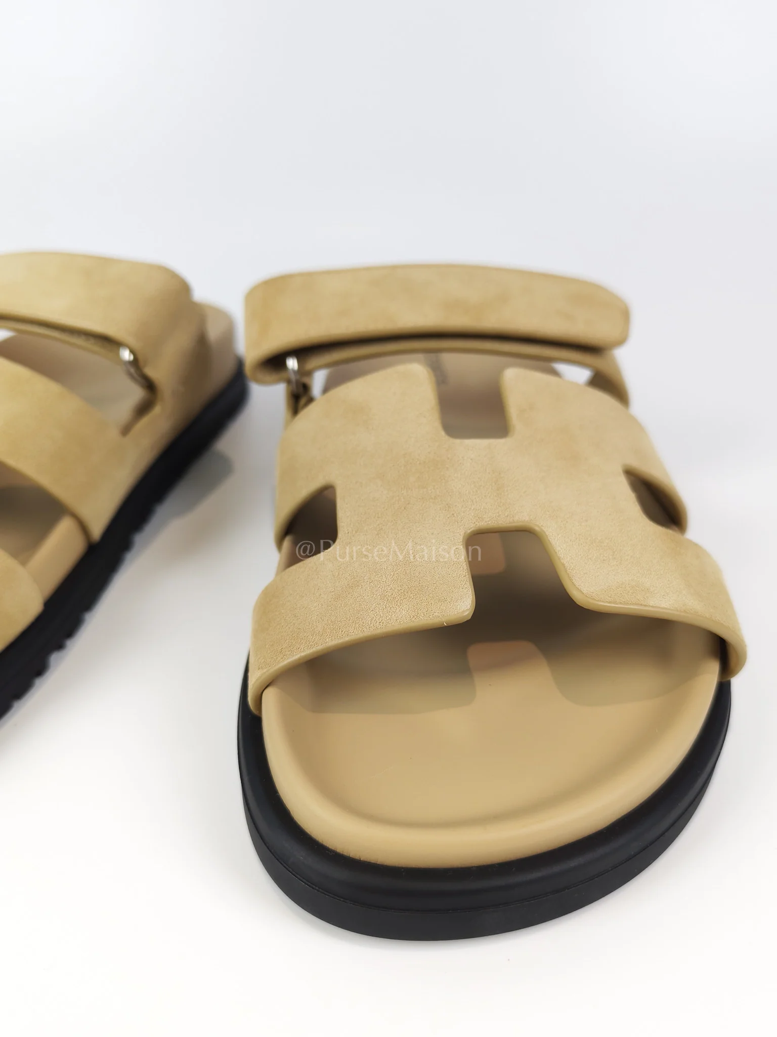 Hermes Chypre Beige Suede Leather Sandals Size 37 EU(24.5 cm) - Image 11