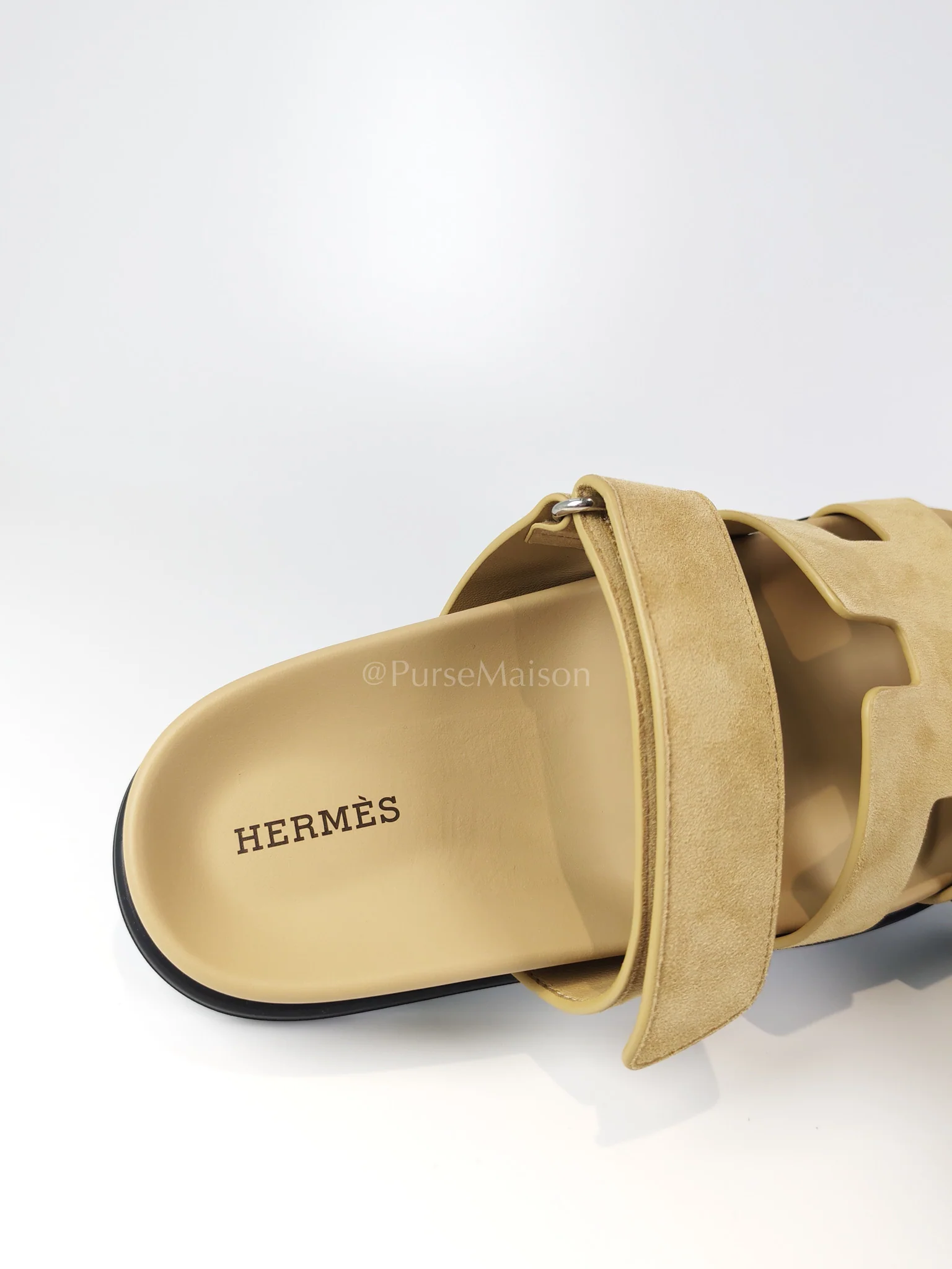 Hermes Chypre Beige Suede Leather Sandals Size 37 EU(24.5 cm) - Image 14