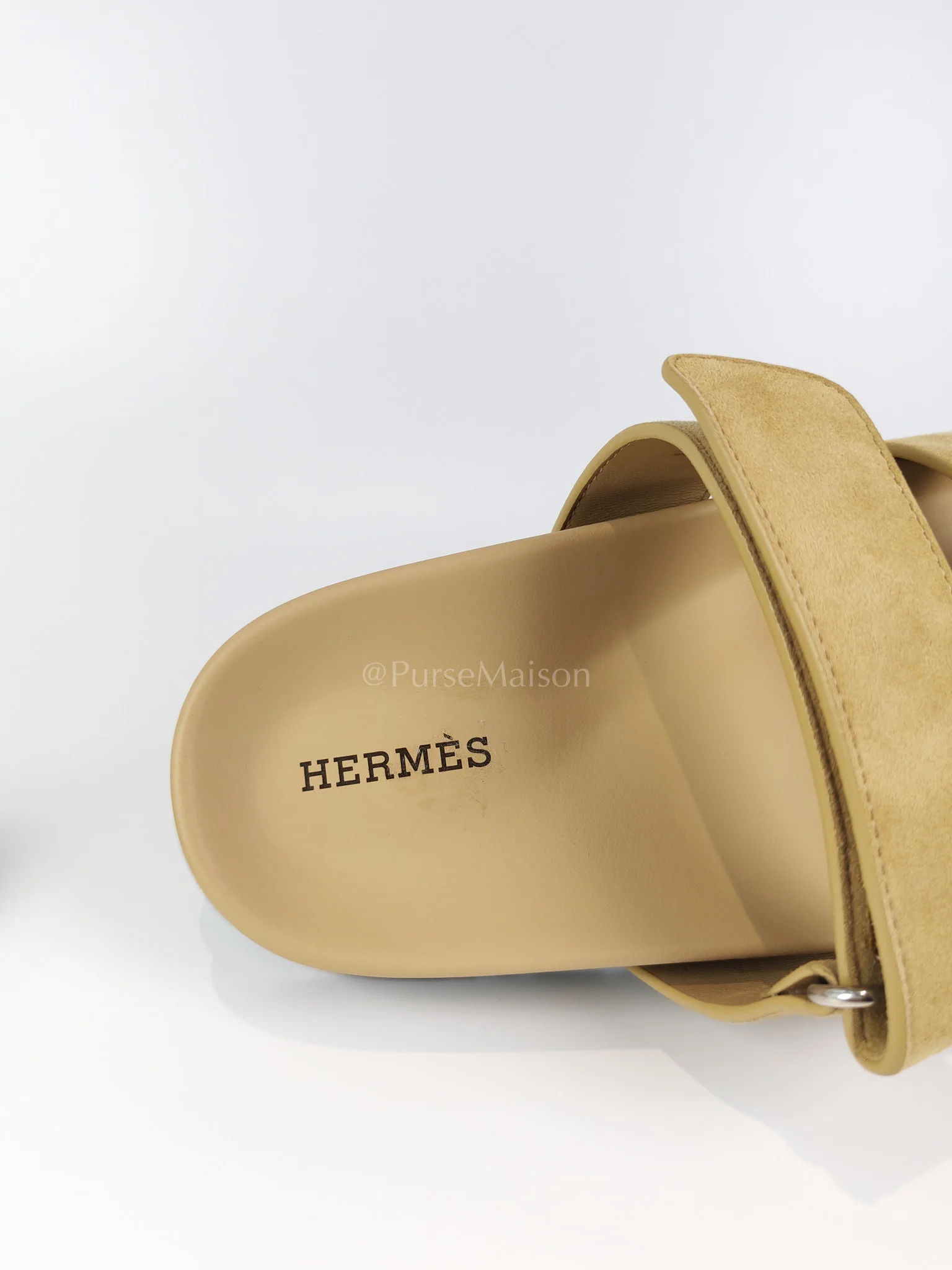 Hermes Chypre Beige Suede Leather Sandals Size 37 EU(24.5 cm) - Image 16