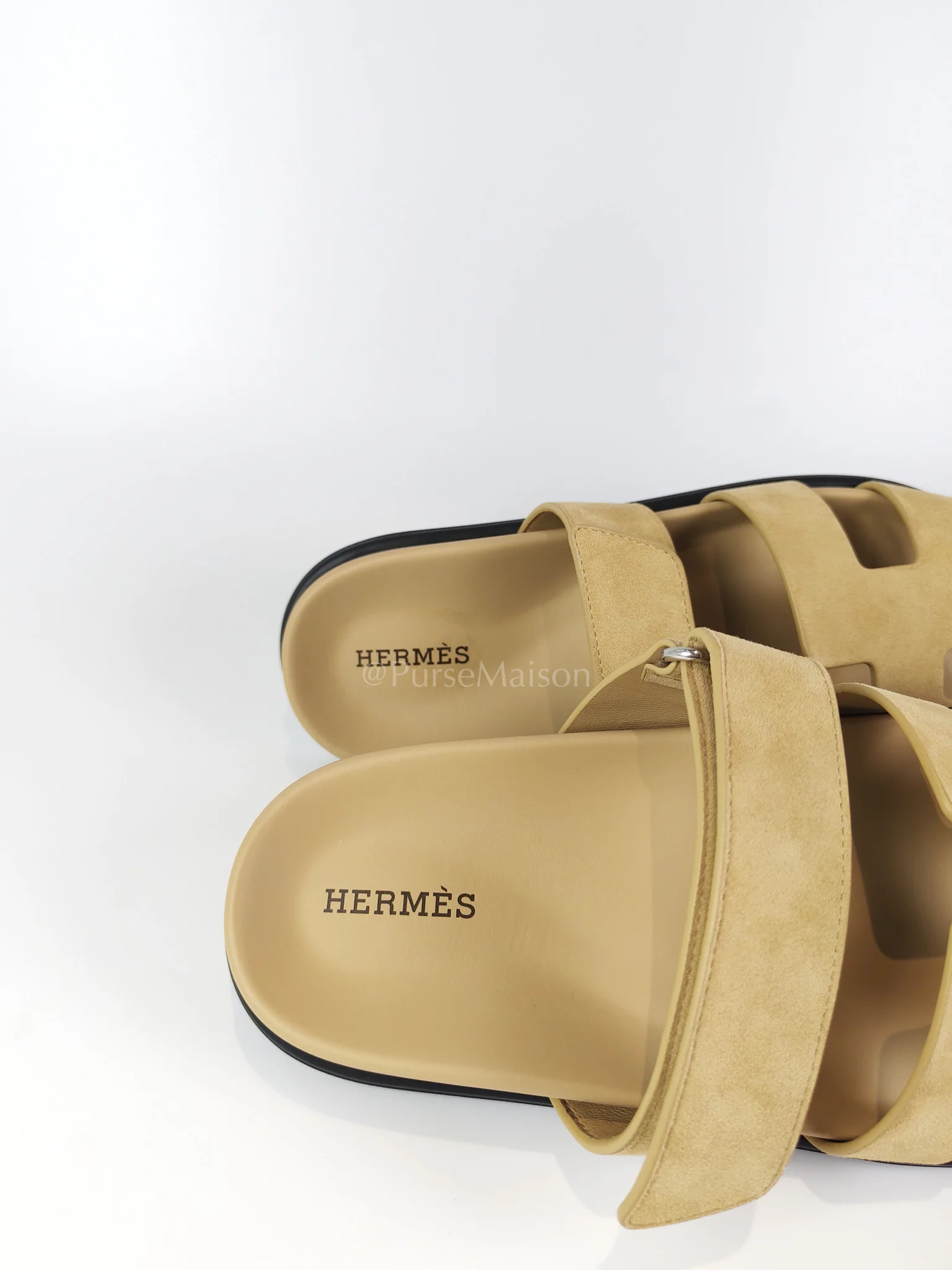 Hermes Chypre Beige Suede Leather Sandals Size 37 EU(24.5 cm) - Image 17