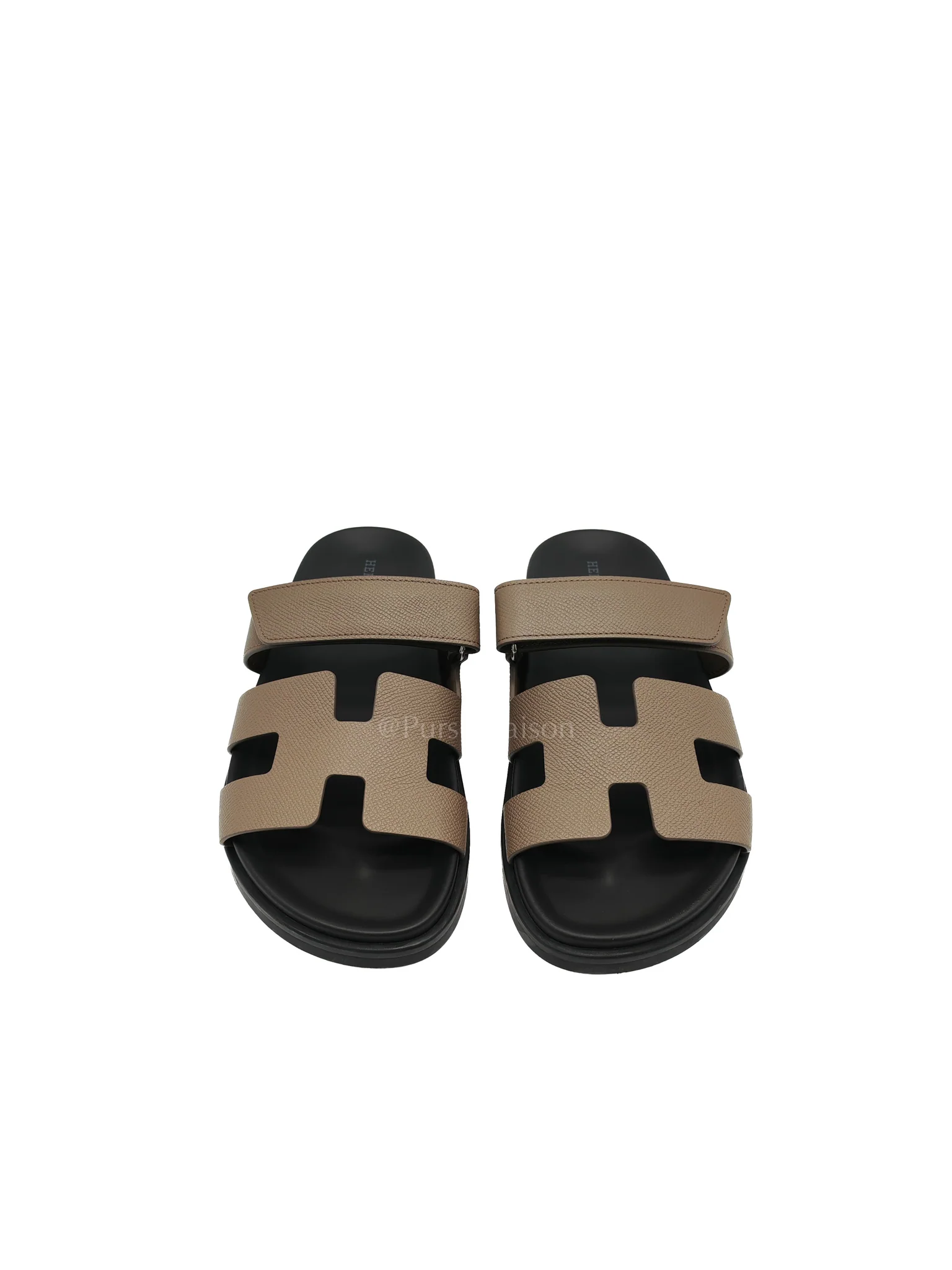 Hermes Chypre in Etoupe Epsom Leather Sandals Size 38EU (24 cm) - Image 3