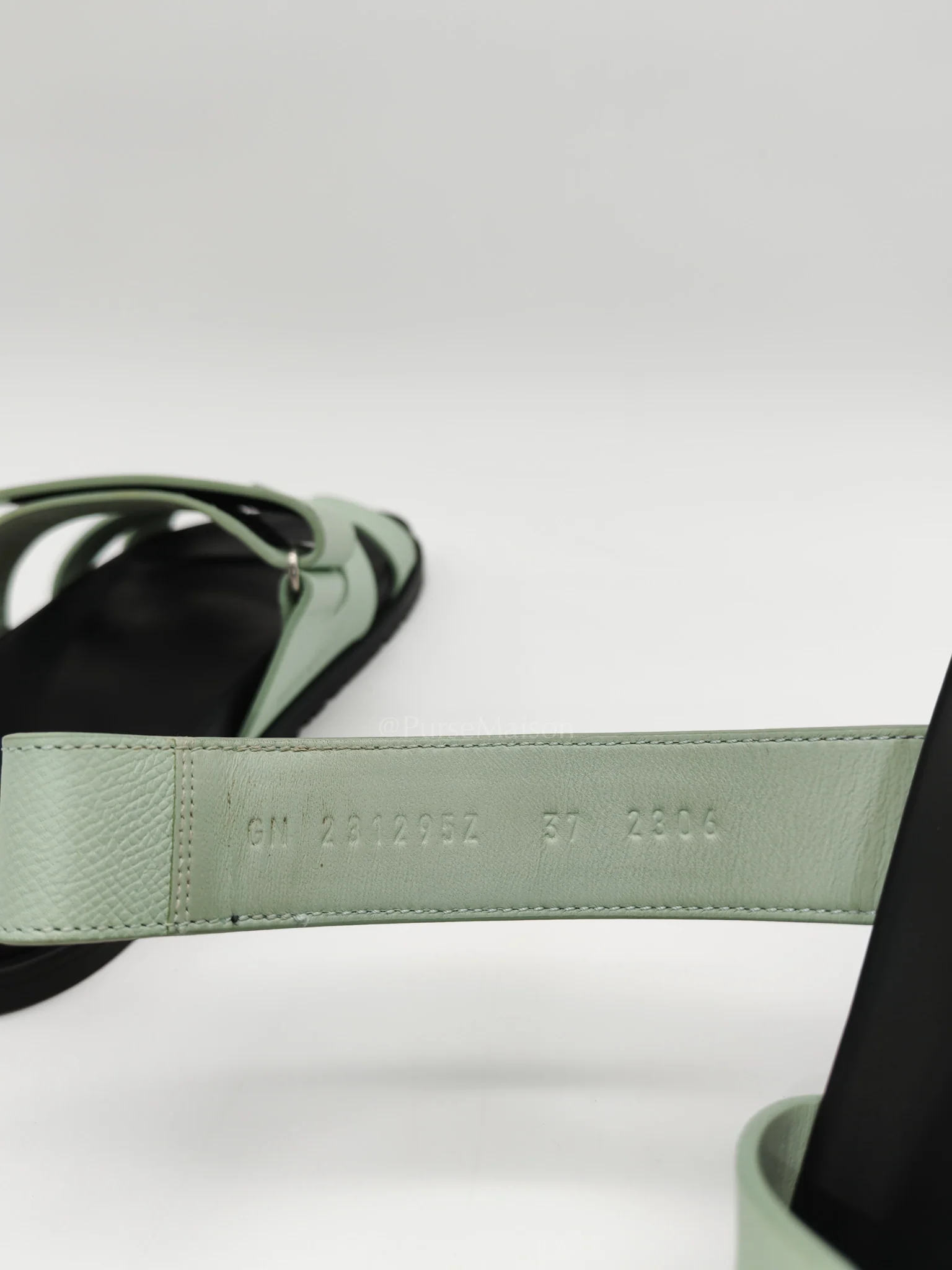 Hermes Chypre in Vert Jade Green Epsom Leather Size 37 EU (24cm) - Image 14
