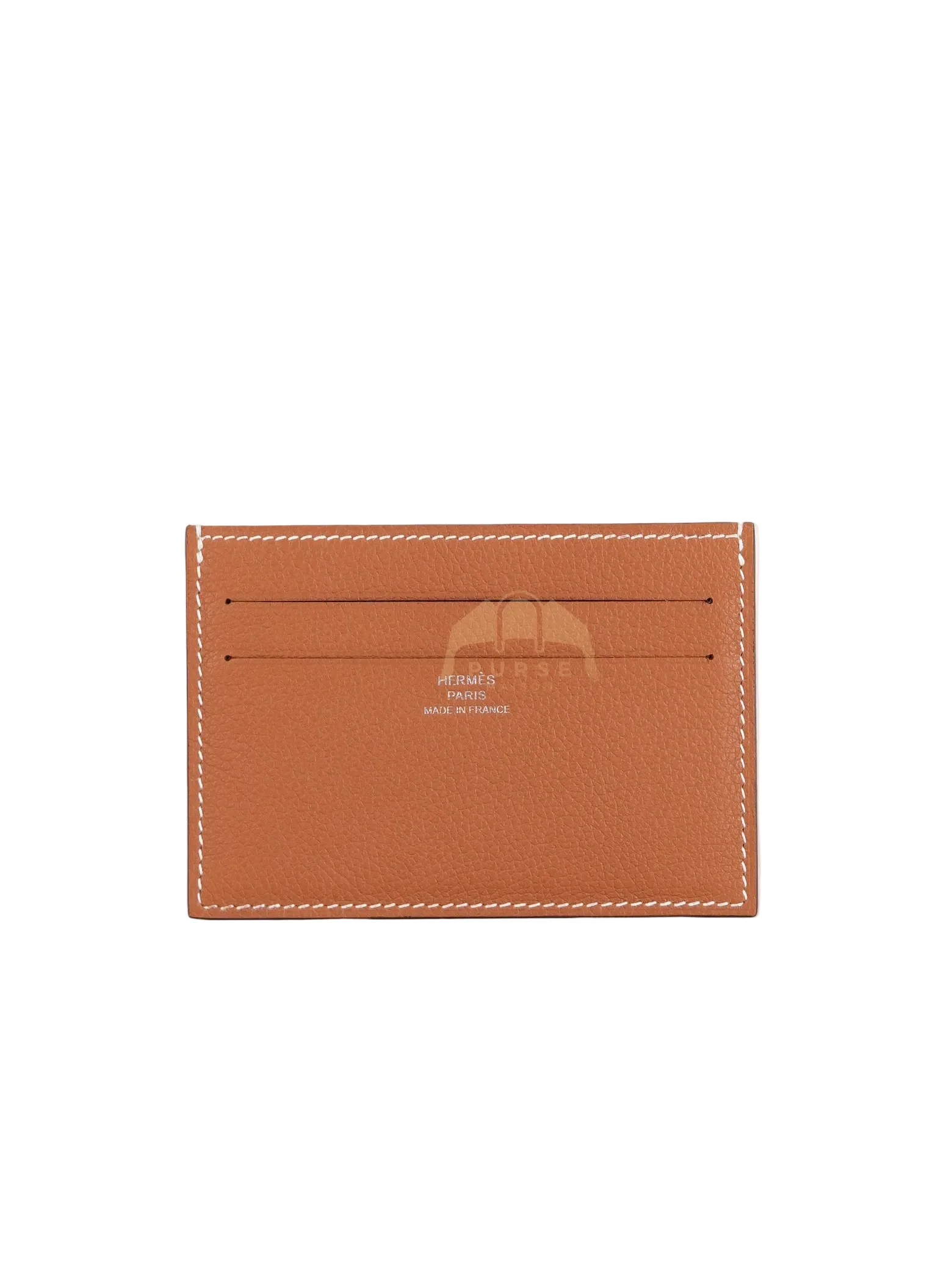 Hermes Citizen Twill Card Hold in Gold Evercolor Leather Stamp W (2024)