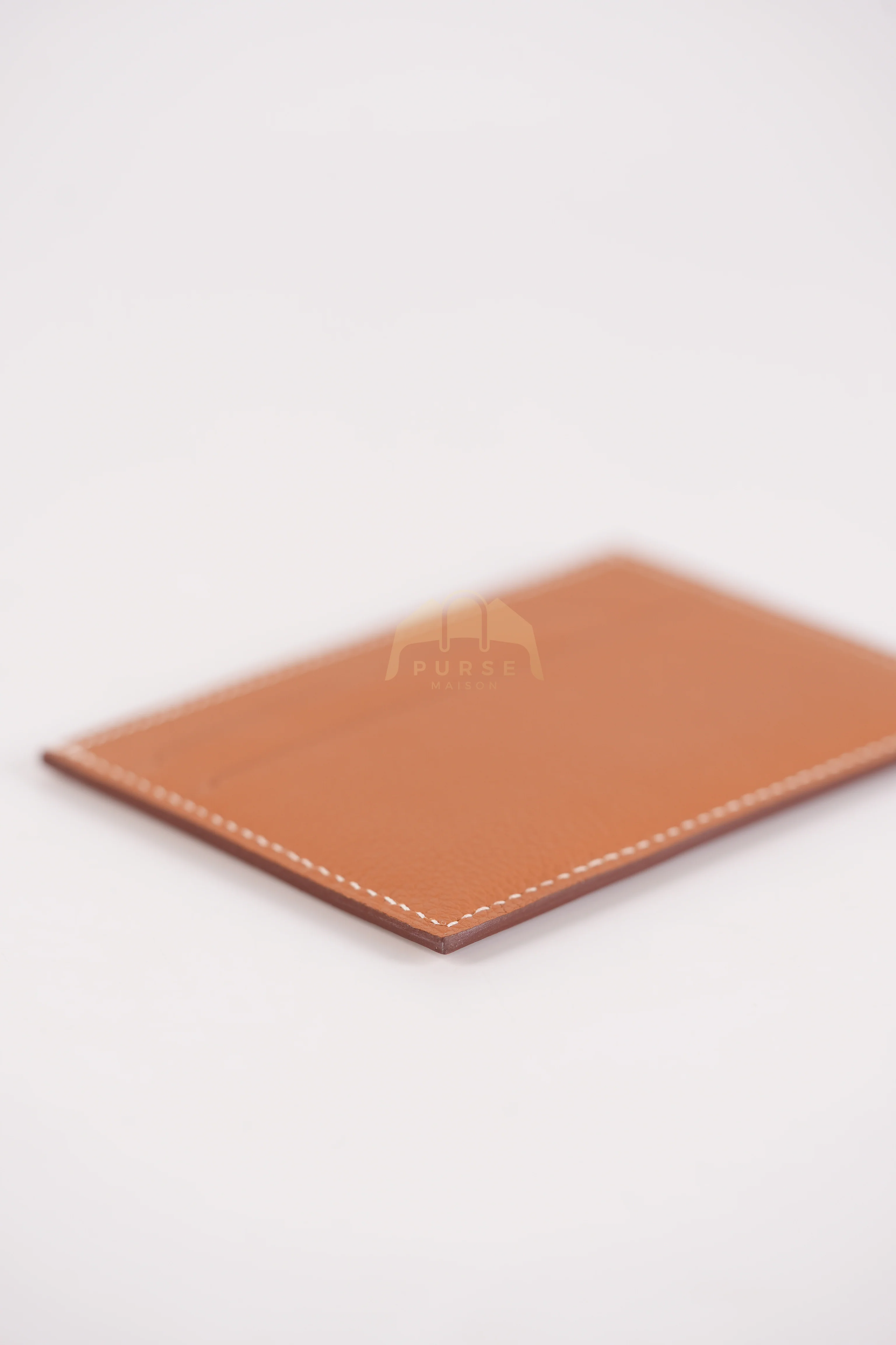 Hermes Citizen Twill Card Hold in Gold Evercolor Leather Stamp W (2024) - Image 10