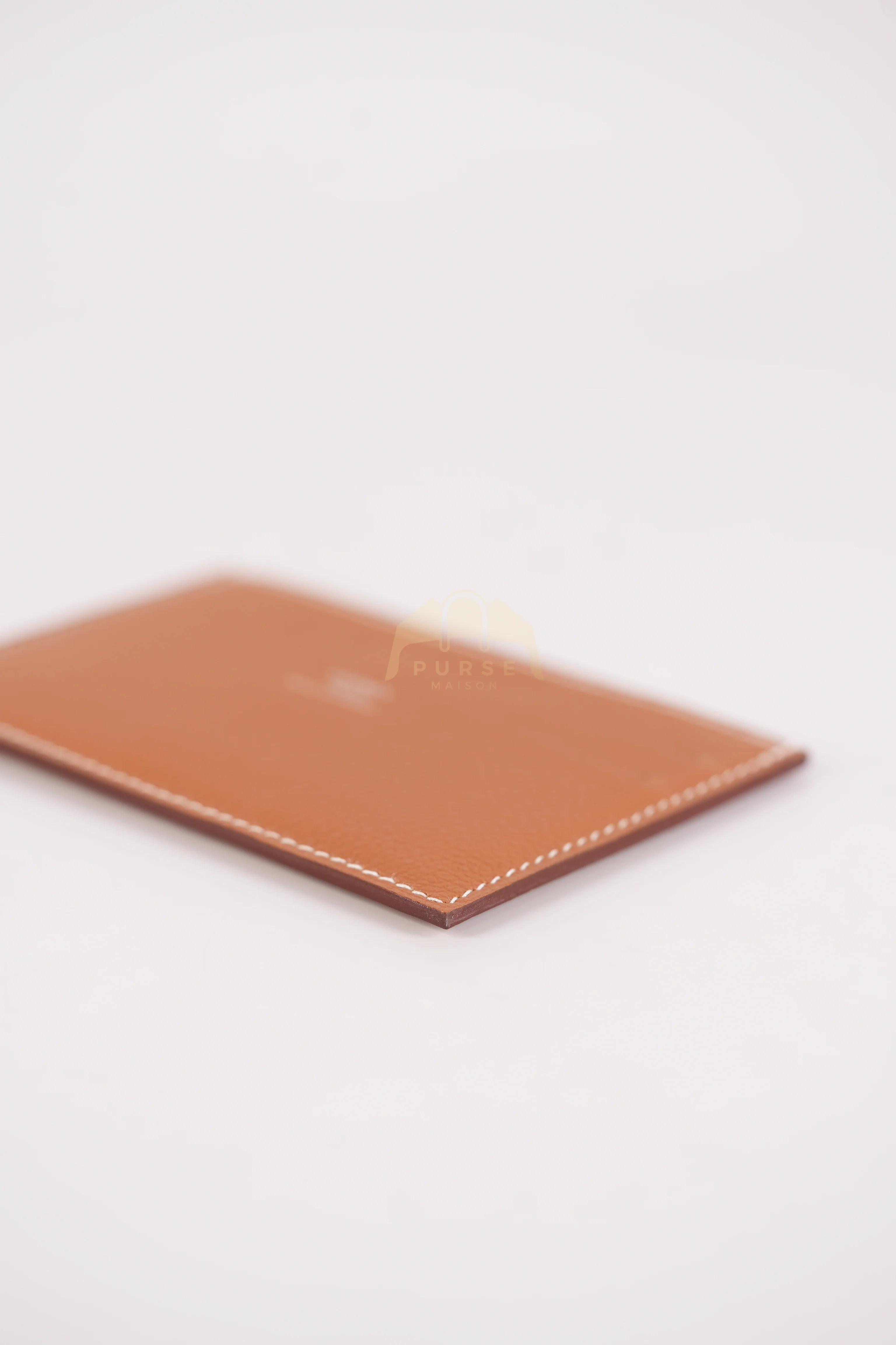 Hermes Citizen Twill Card Hold in Gold Evercolor Leather Stamp W (2024) - Image 11
