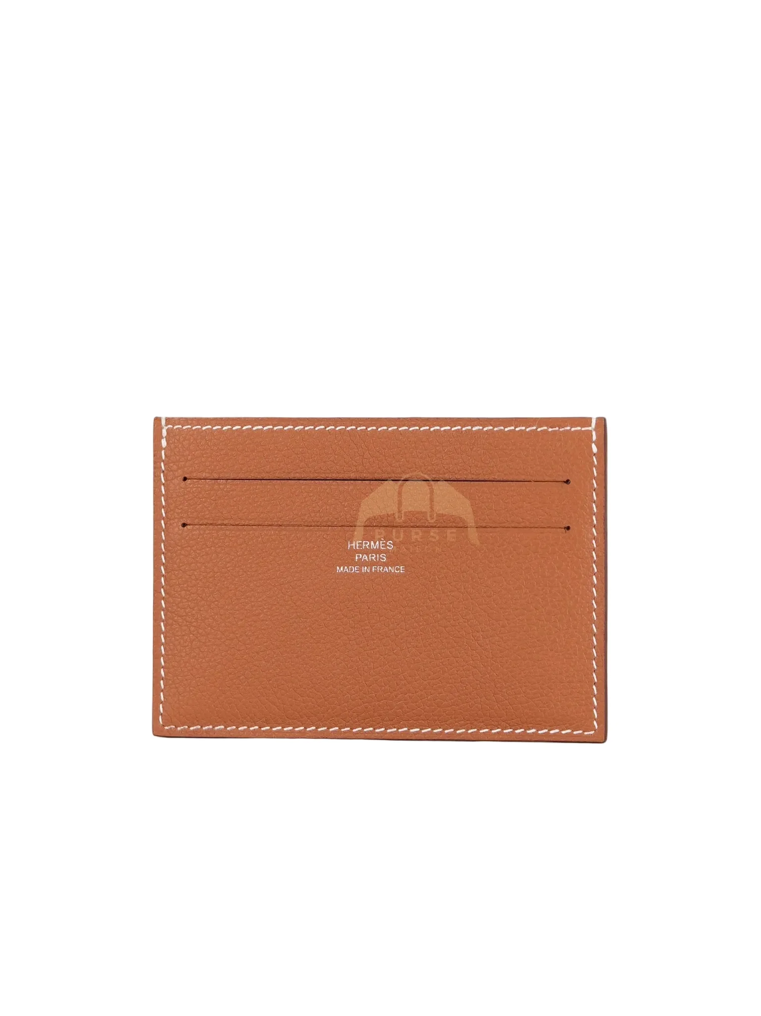 Hermes Citizen Twill Card Hold in Gold Evercolor Leather Stamp W (2024) - Image 2