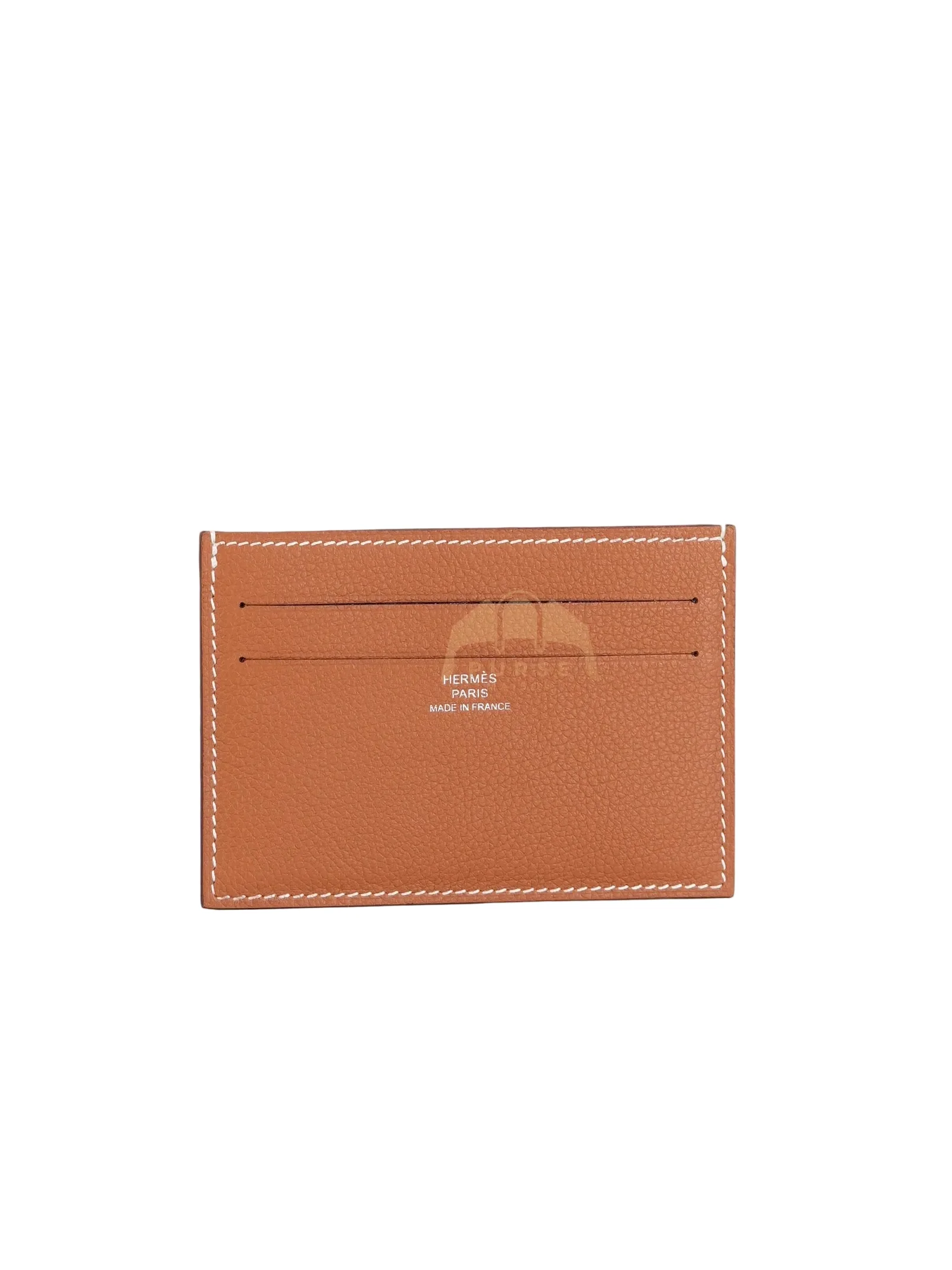 Hermes Citizen Twill Card Hold in Gold Evercolor Leather Stamp W (2024) - Image 3