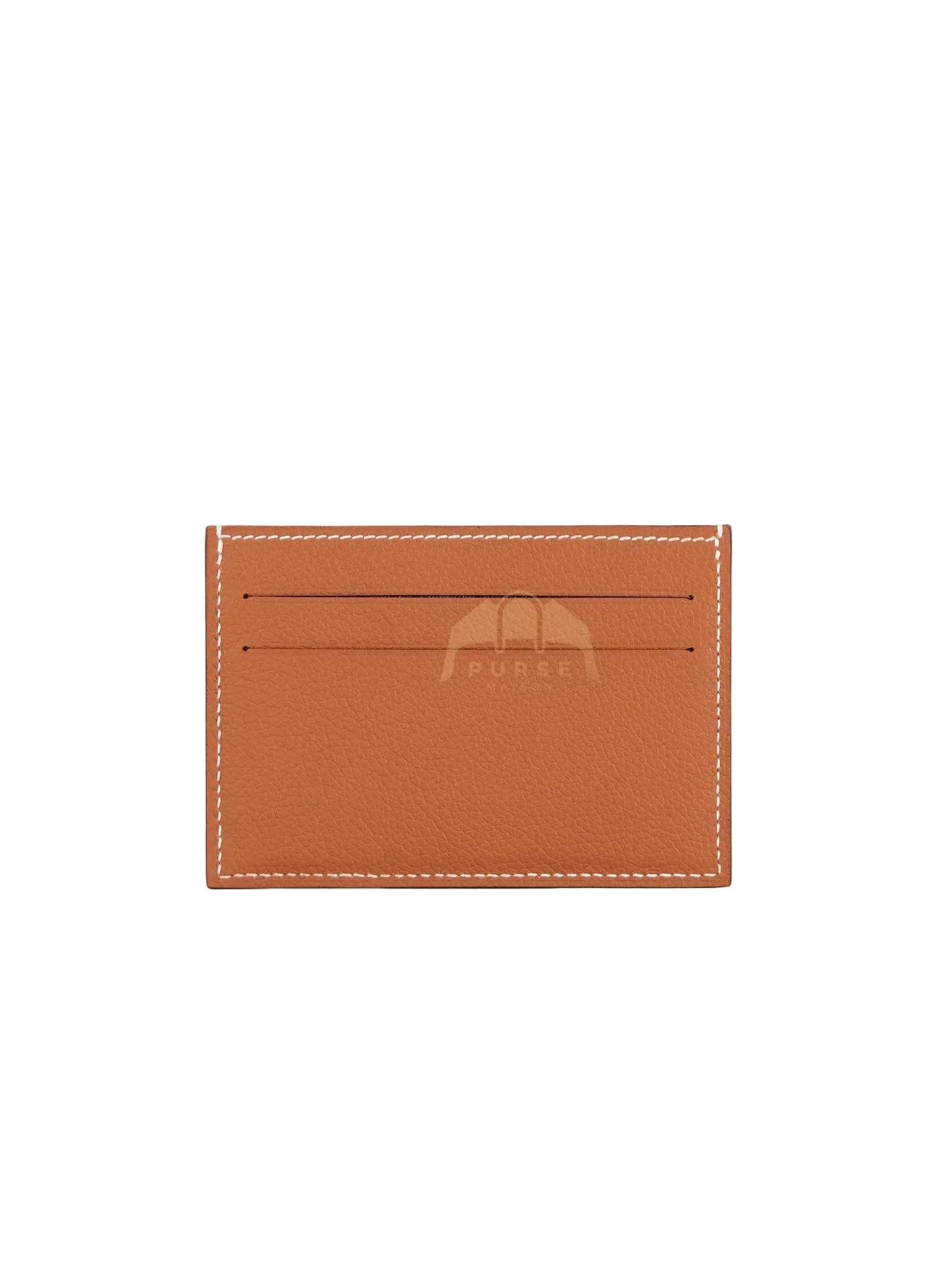 Hermes Citizen Twill Card Hold in Gold Evercolor Leather Stamp W (2024) - Image 4