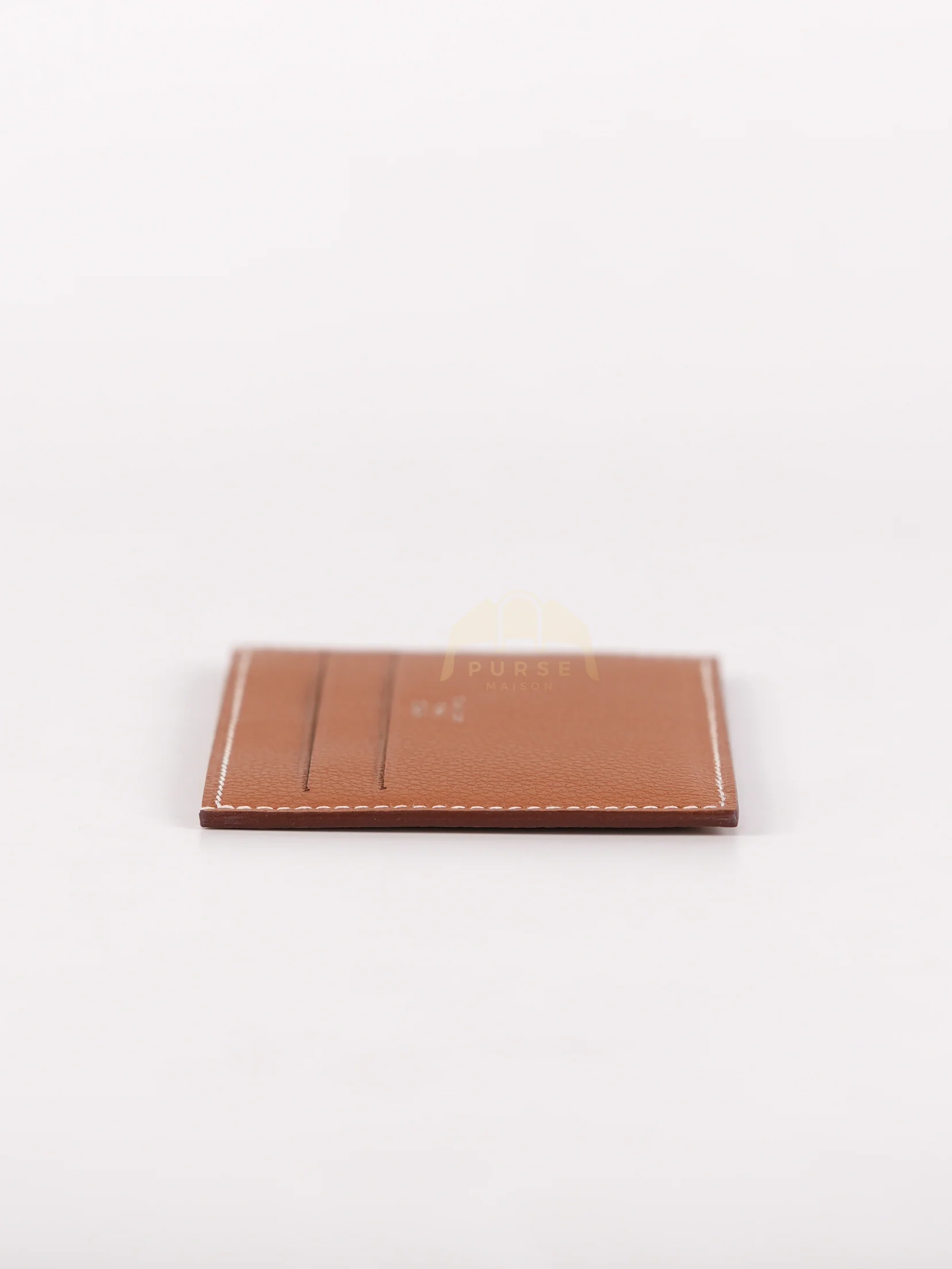 Hermes Citizen Twill Card Hold in Gold Evercolor Leather Stamp W (2024) - Image 5
