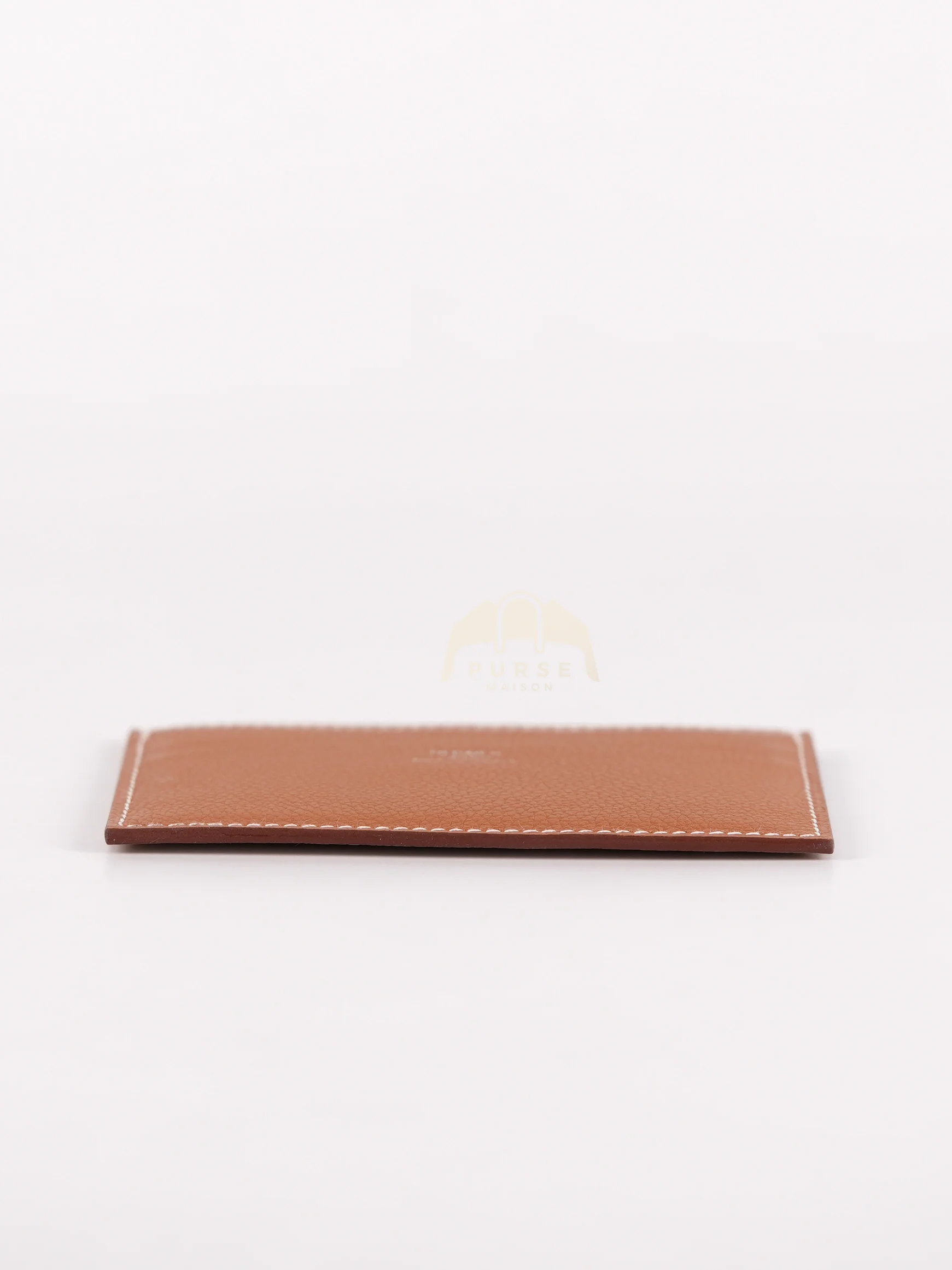 Hermes Citizen Twill Card Hold in Gold Evercolor Leather Stamp W (2024) - Image 7