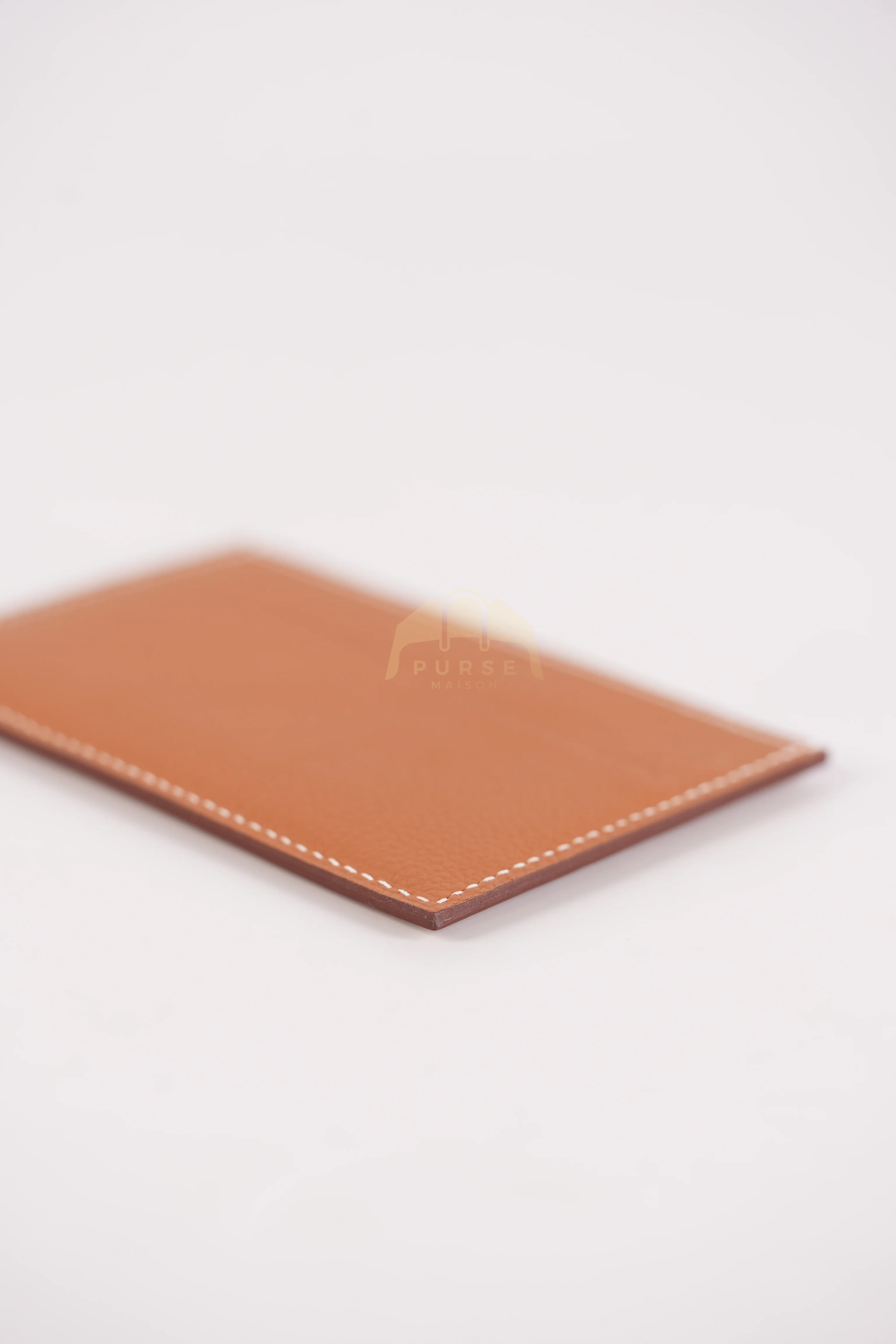 Hermes Citizen Twill Card Hold in Gold Evercolor Leather Stamp W (2024) - Image 9