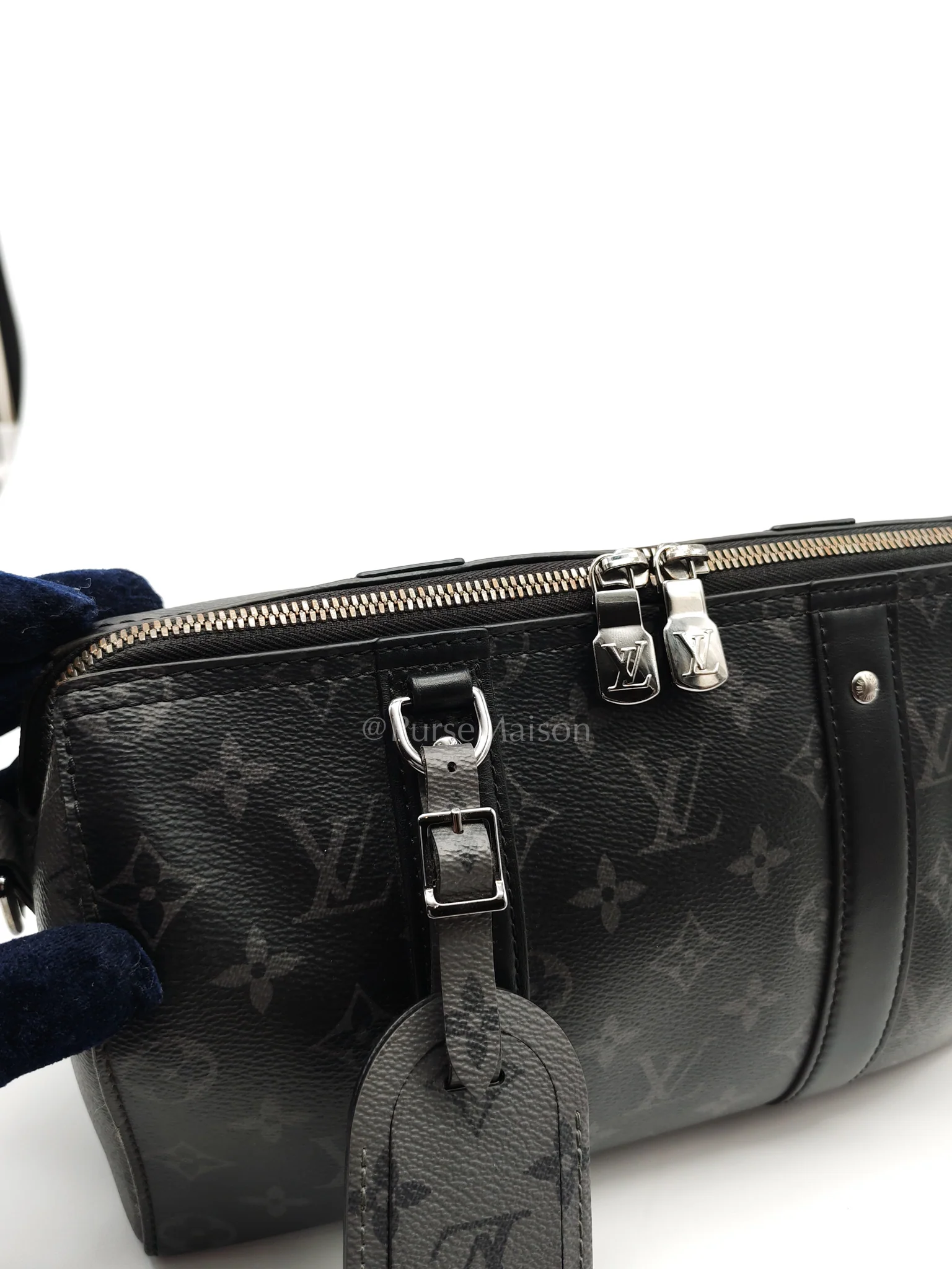 Louis Vuitton City Keepall Shoulder Bag in Monogram Eclipse Canvas (Microchip) - Image 21