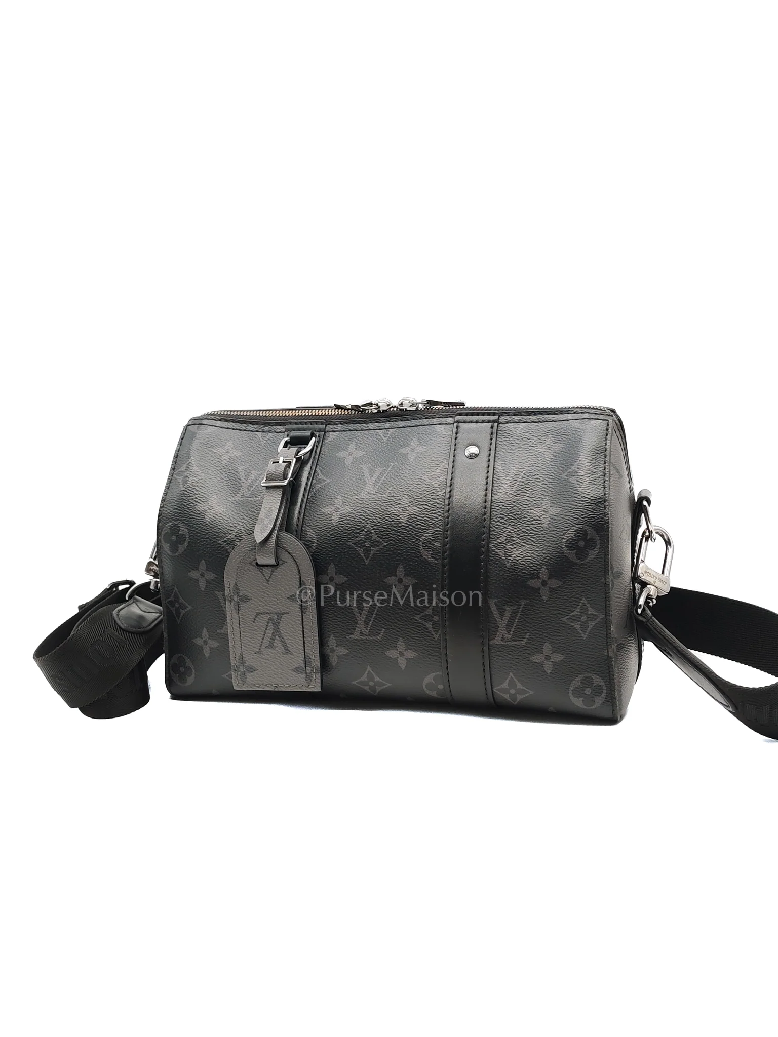 Louis Vuitton City Keepall Shoulder Bag in Monogram Eclipse Canvas (Microchip) - Image 3