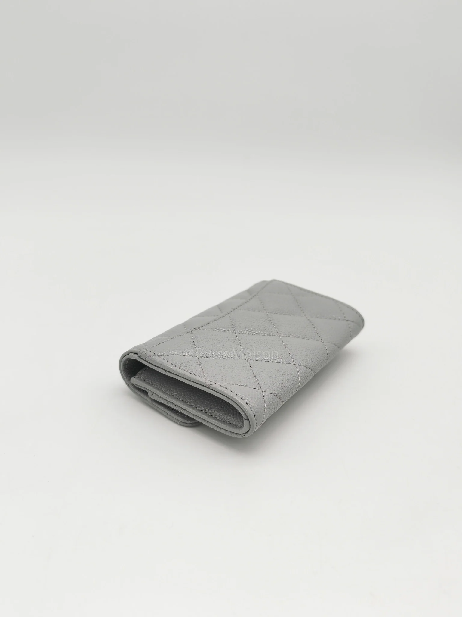 Chanel Classic Card Holder in Gray Caviar Leather Light Gold Hardware (Microchip) - Image 10