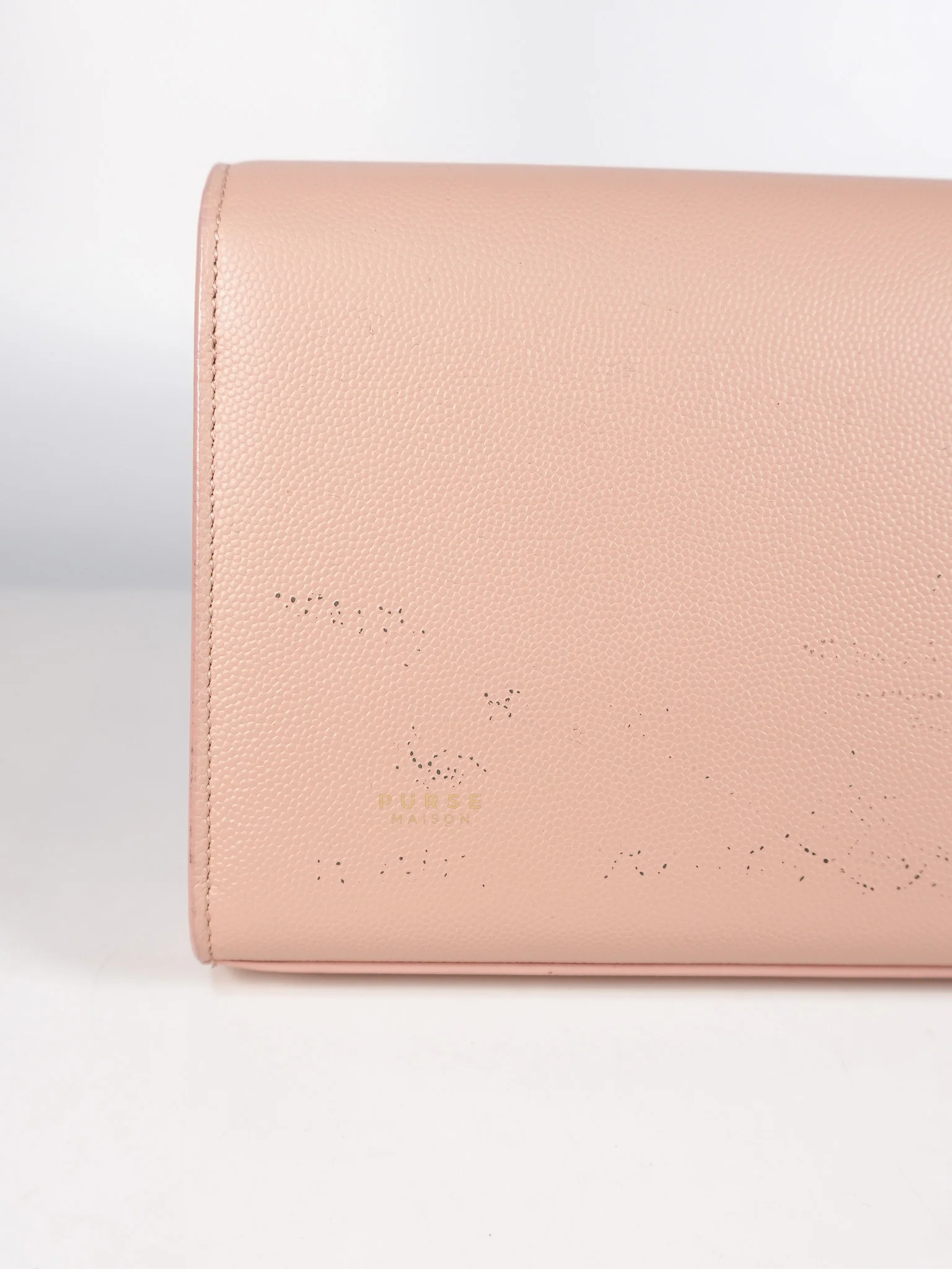 Yves Saint Laurent Cassandre Kate Light Pink Grained Calfskin Leather Long Clutch - Image 20
