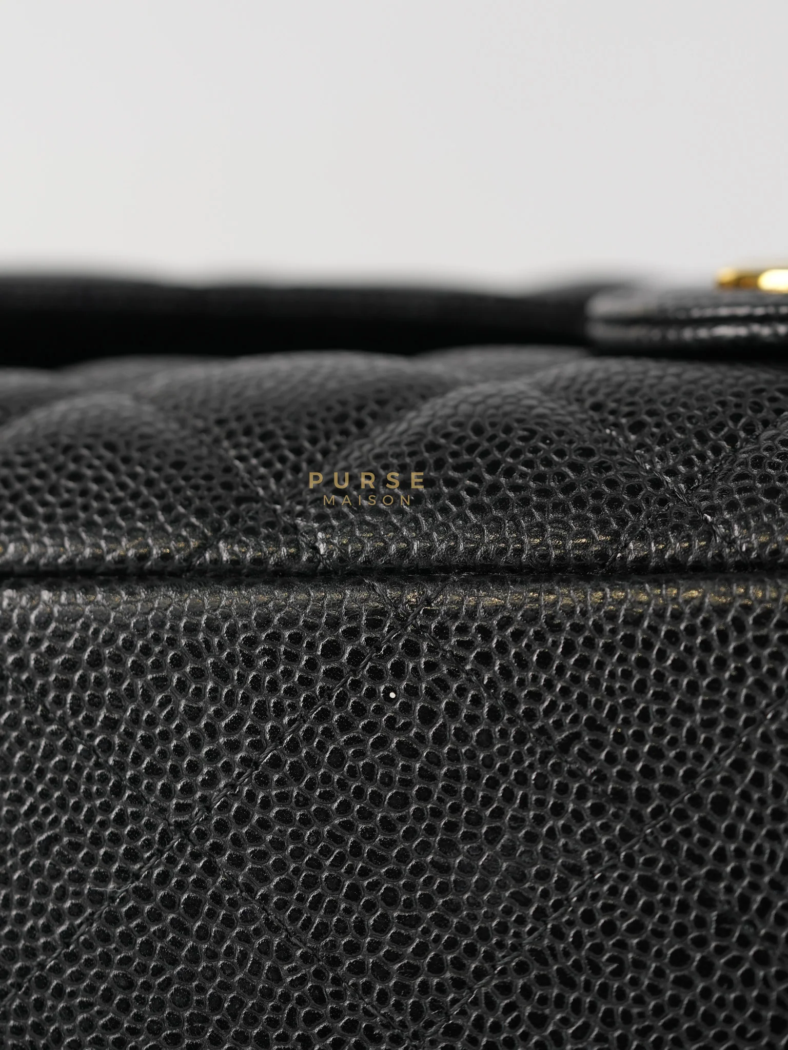 Chanel Classic Double Flap Maxi in Black Caviar Leather & Gold Hardware (Series 19) - Image 19