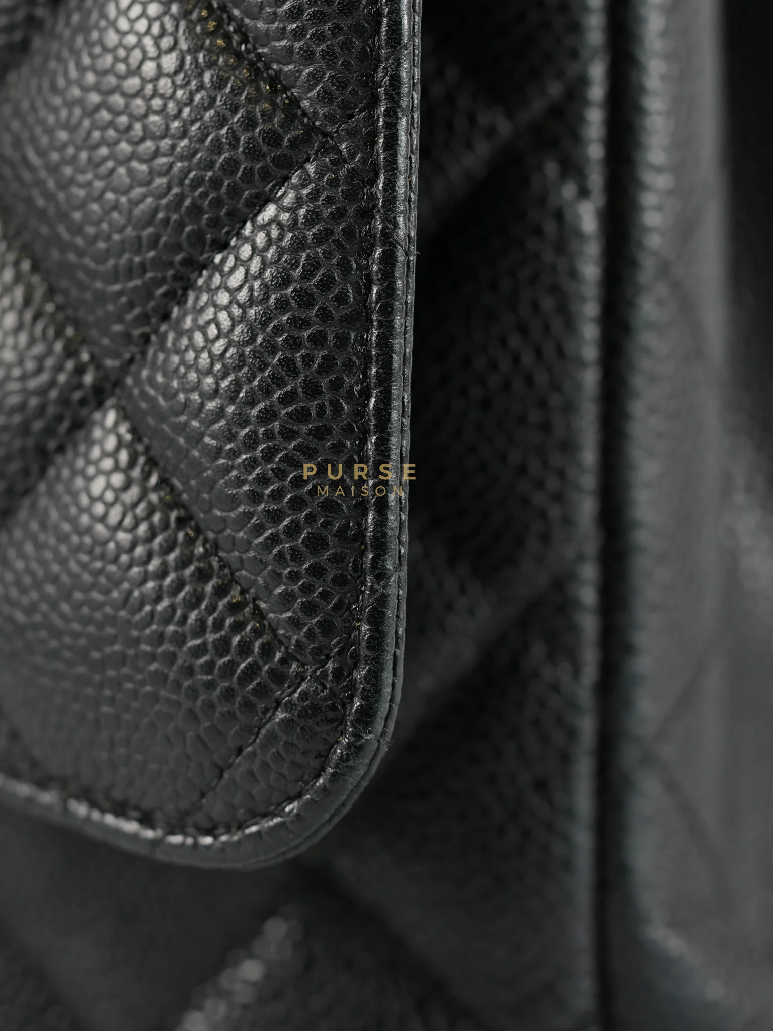 Chanel Classic Double Flap Maxi in Black Caviar Leather & Gold Hardware (Series 19) - Image 27