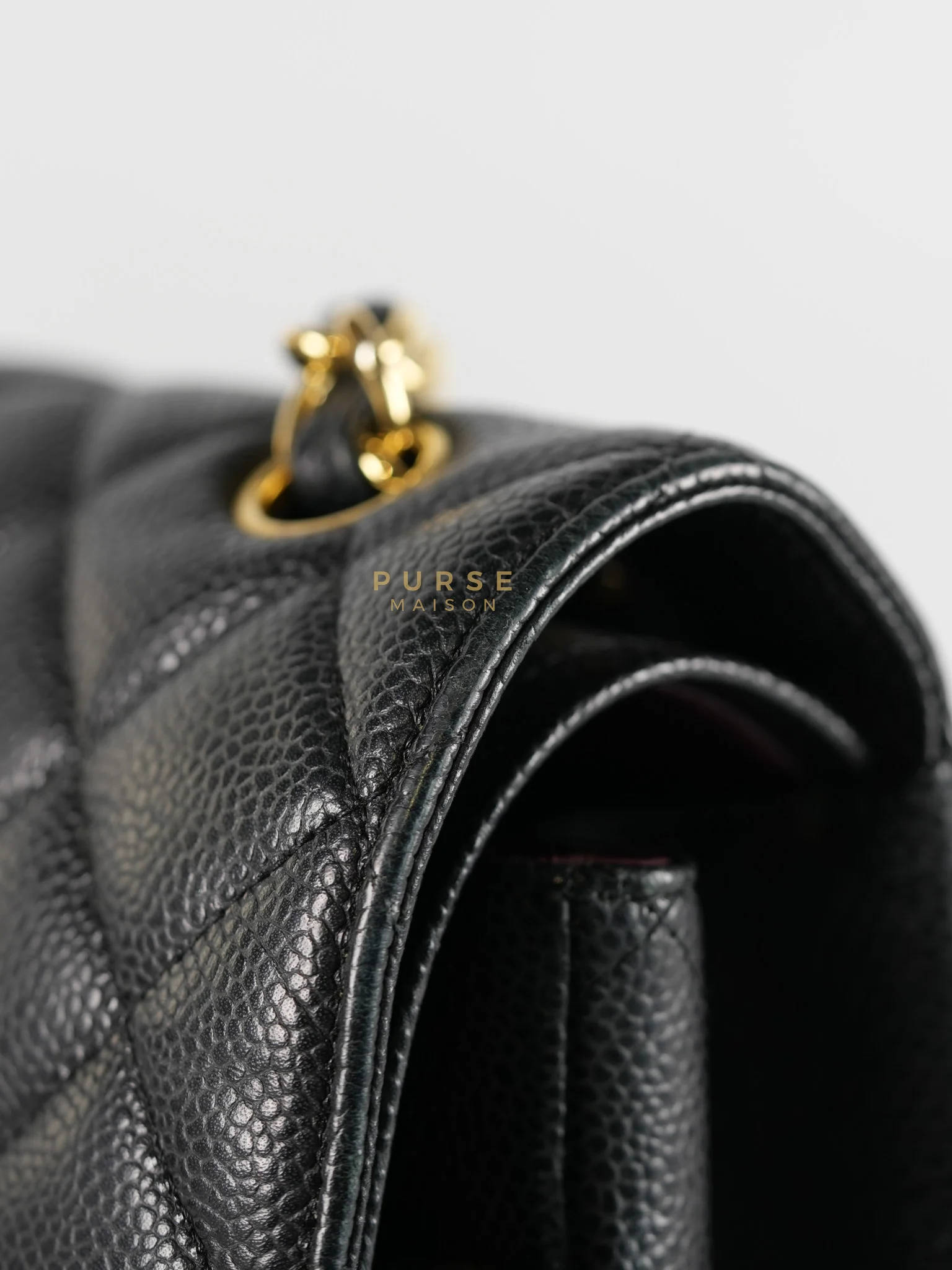 Chanel Classic Double Flap Maxi in Black Caviar Leather & Gold Hardware (Series 19) - Image 29
