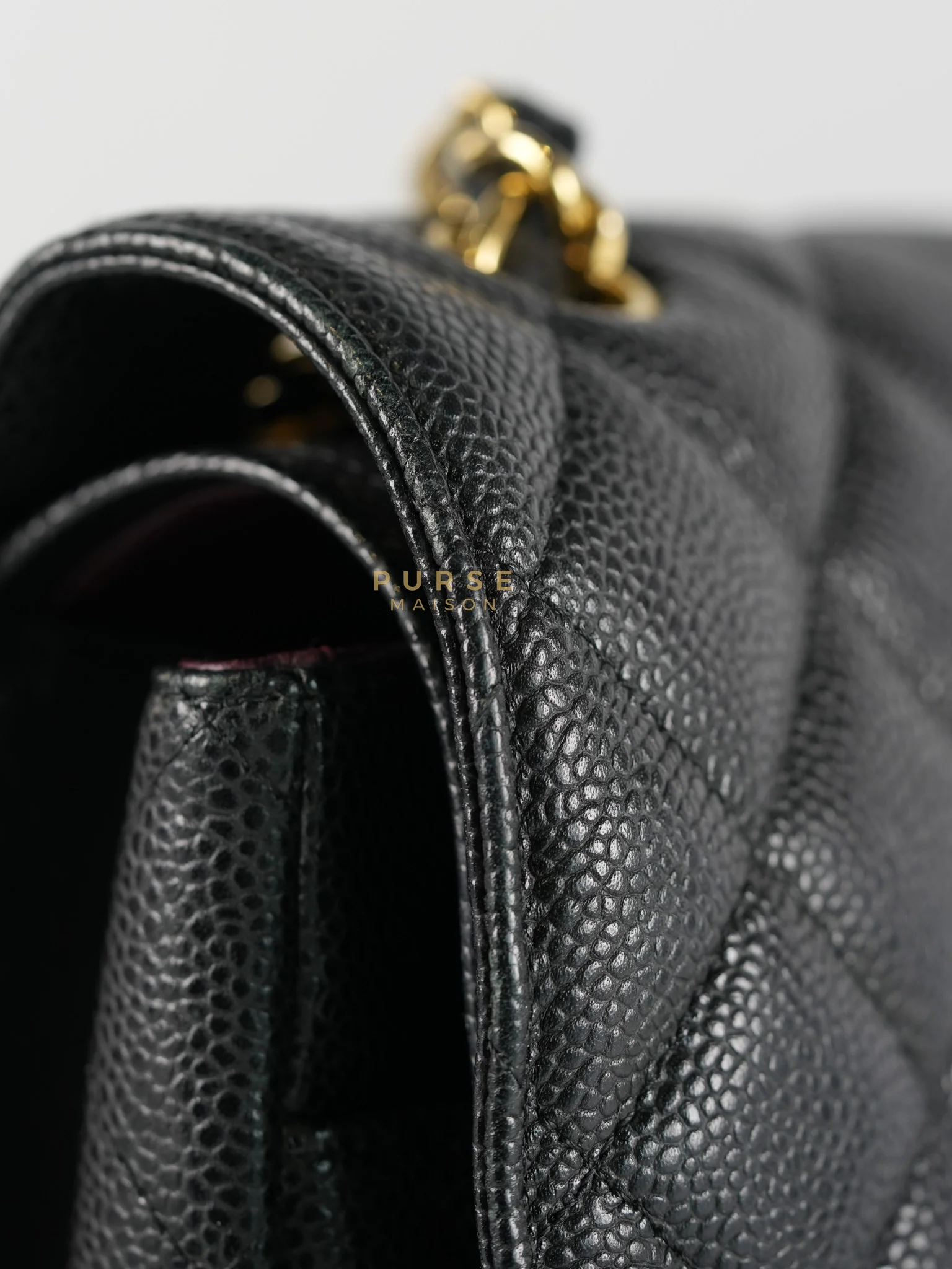 Chanel Classic Double Flap Maxi in Black Caviar Leather & Gold Hardware (Series 19) - Image 33