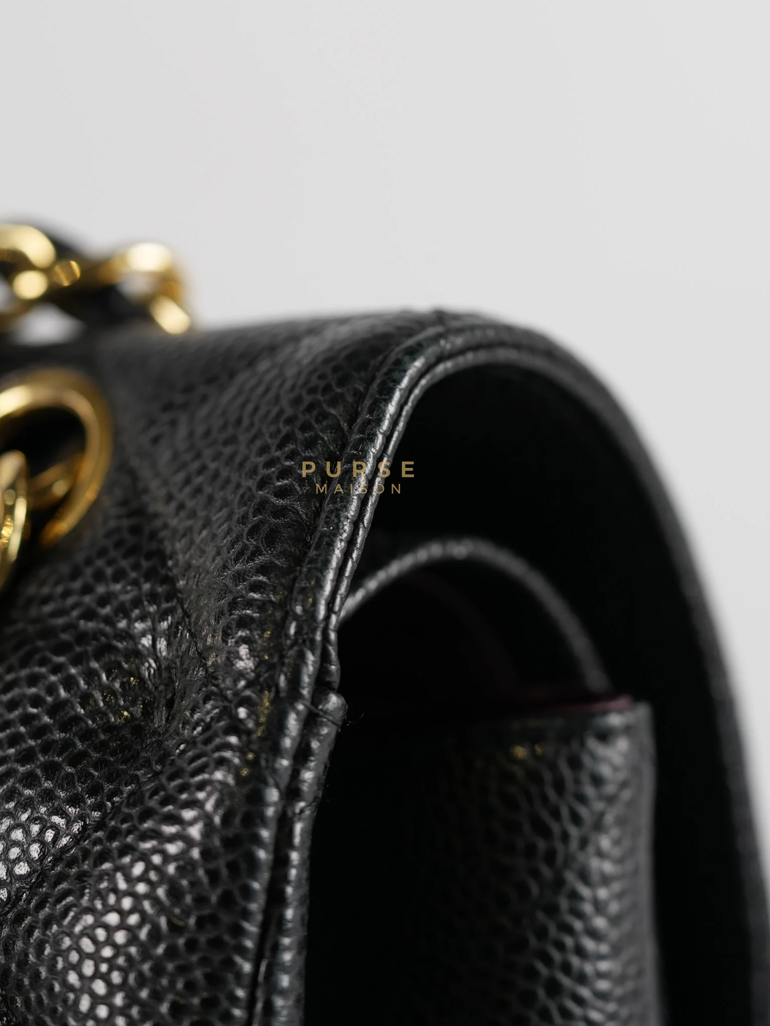 Chanel Classic Double Flap Maxi in Black Caviar Leather & Gold Hardware (Series 19) - Image 37