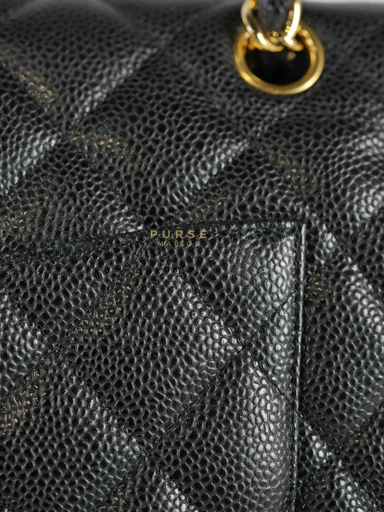 Chanel Classic Double Flap Maxi in Black Caviar Leather & Gold Hardware (Series 19) - Image 39