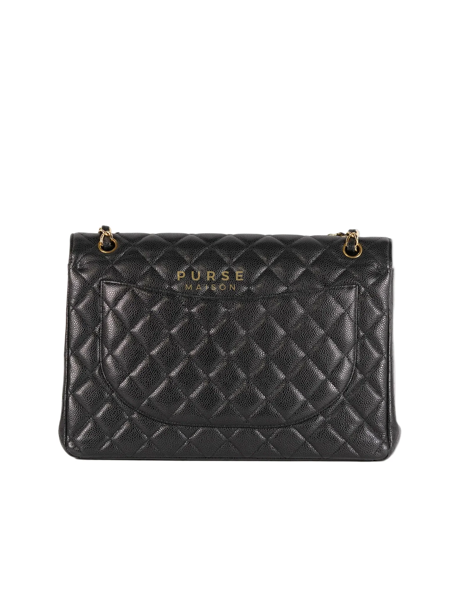 Chanel Classic Double Flap Maxi in Black Caviar Leather & Gold Hardware (Series 19) - Image 4