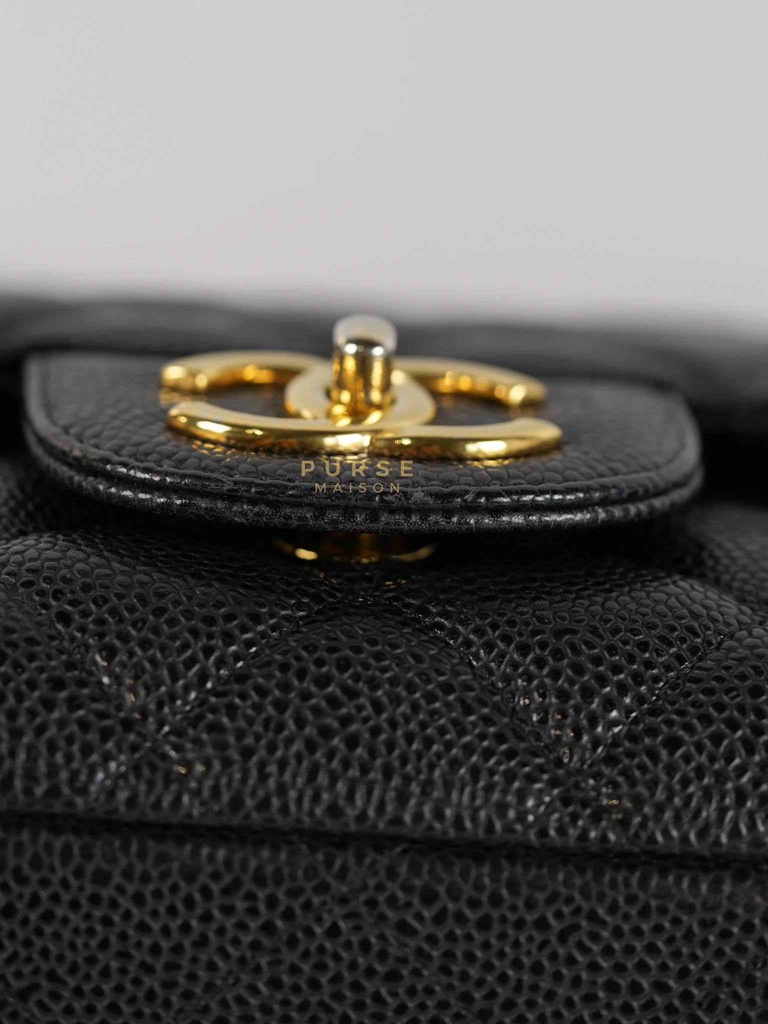 Chanel Classic Double Flap Maxi in Black Caviar Leather & Gold Hardware (Series 19) - Image 52