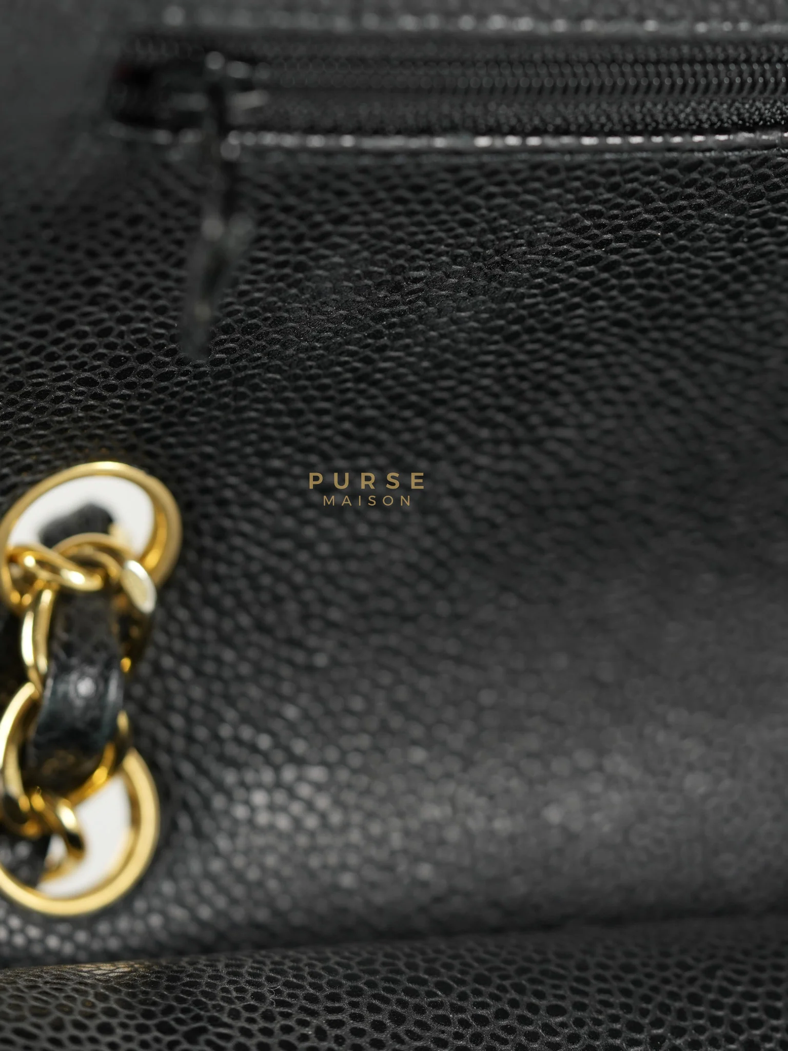Chanel Classic Double Flap Maxi in Black Caviar Leather & Gold Hardware (Series 19) - Image 59