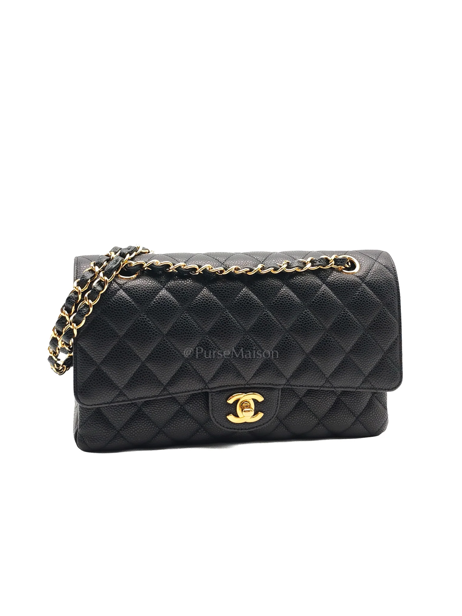 Chanel Classic Double Flap Medium in Black Quilted Caviar Leather and Gold Hardware Series 28 - Image 2