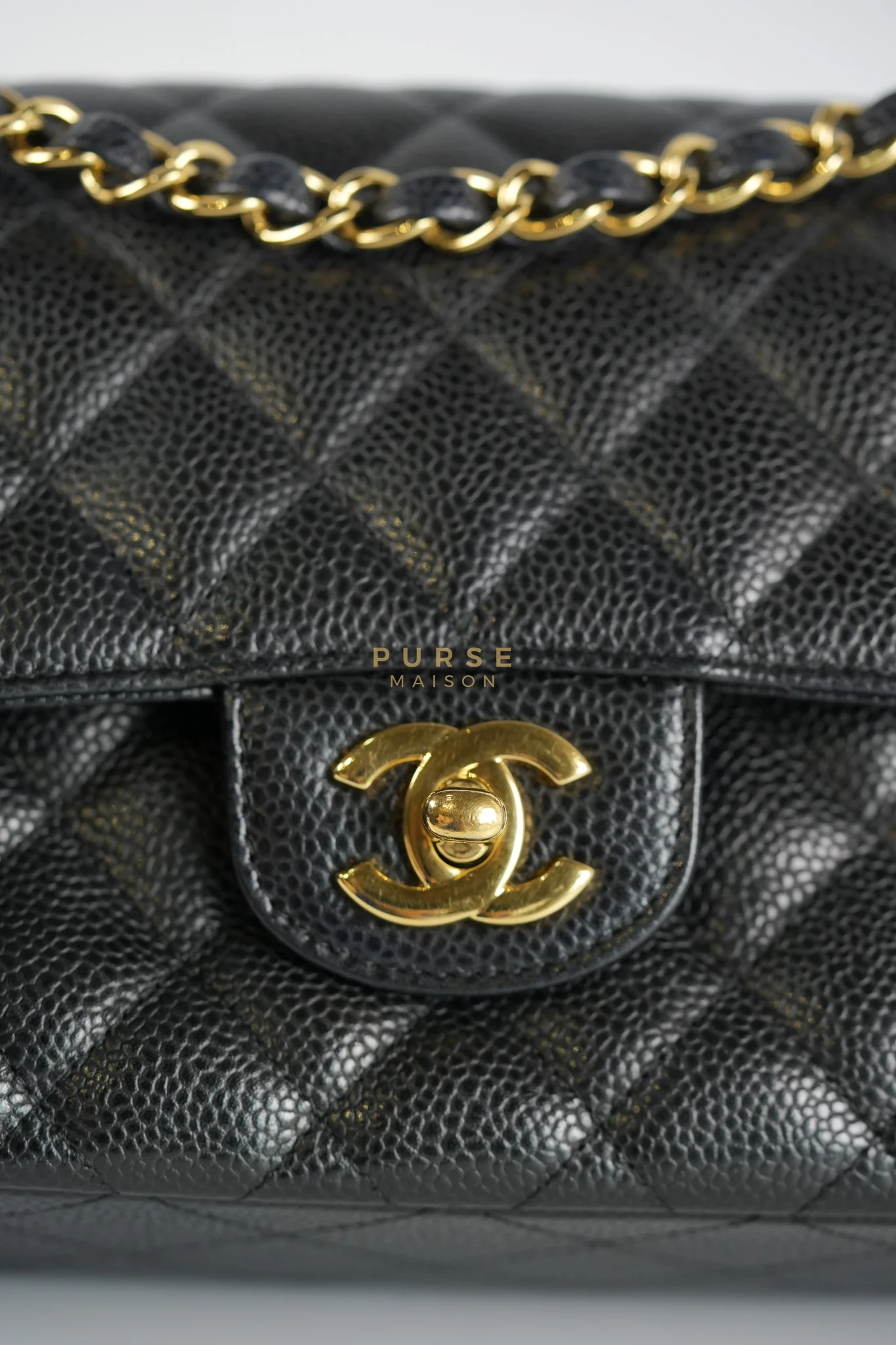 Chanel Classic Double Flap Small in Black Caviar Leather & Gold Hardware Series 20 - Image 17