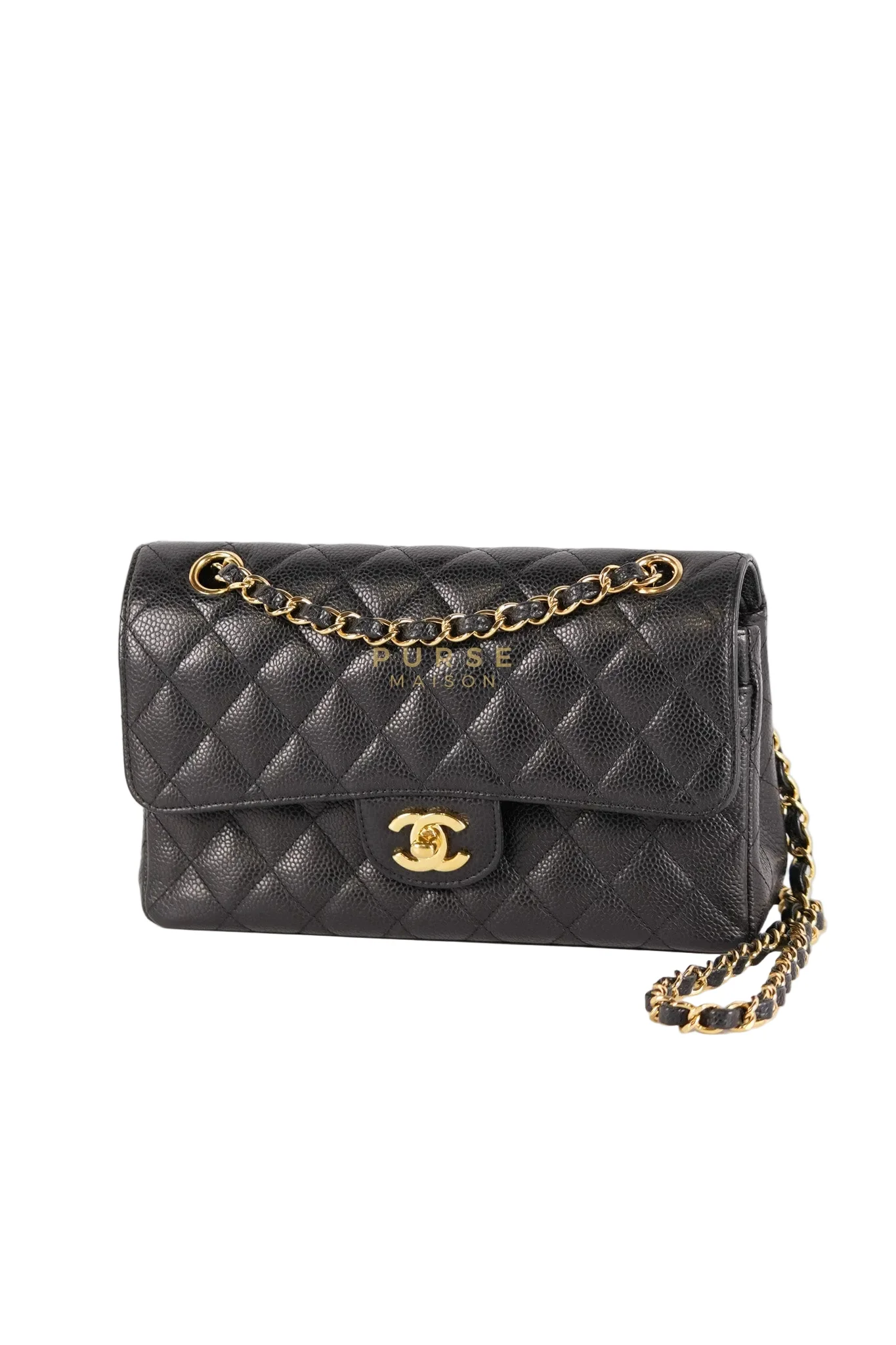 Chanel Classic Double Flap Small in Black Caviar Leather & Gold Hardware Series 20 - Image 3