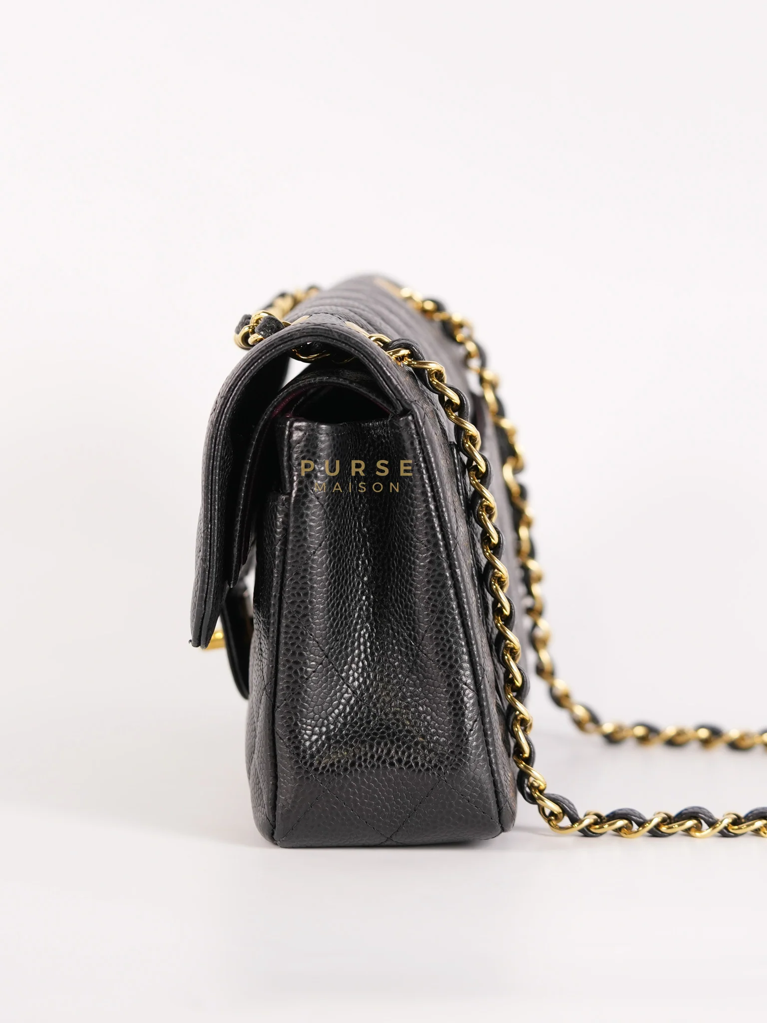 Chanel Classic Double Flap Small in Black Caviar Leather & Gold Hardware Series 20 - Image 5