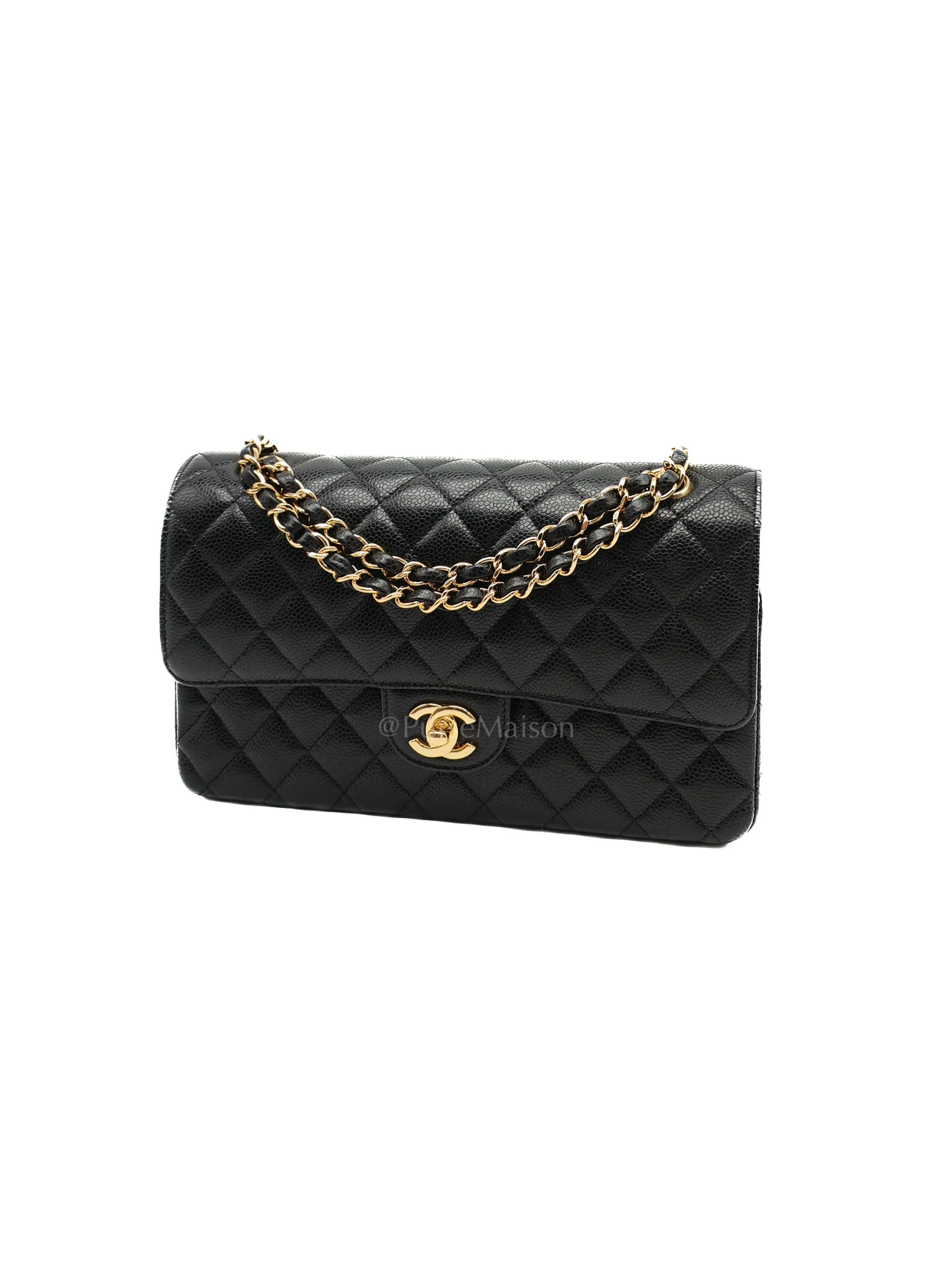 Chanel Classic Double Flap Medium in Black Caviar Leather Gold Hardware (Series 30) - Image 3