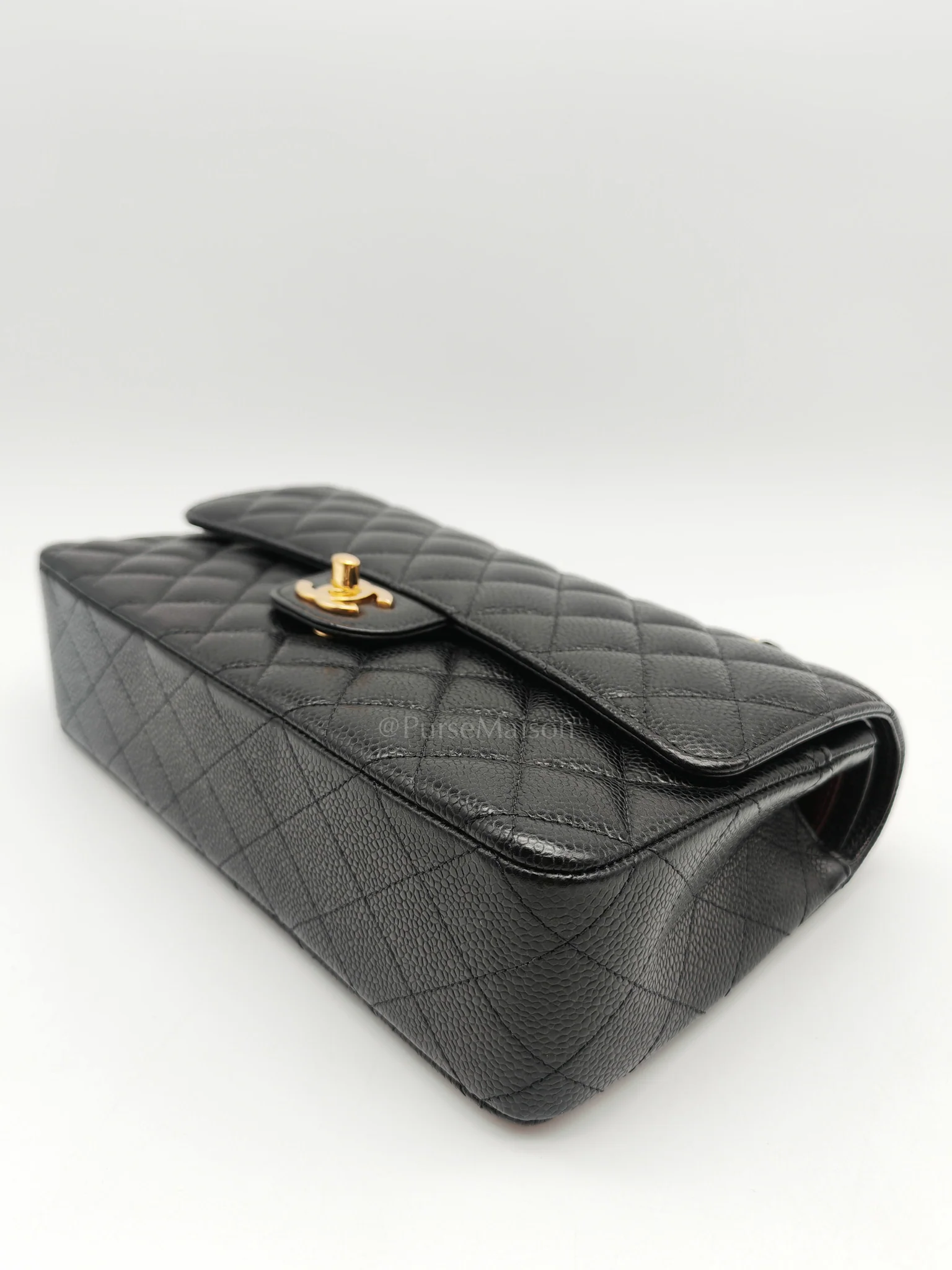 Chanel Classic Double Flap Medium in Black Caviar Leather Gold Hardware (Series 30) - Image 9