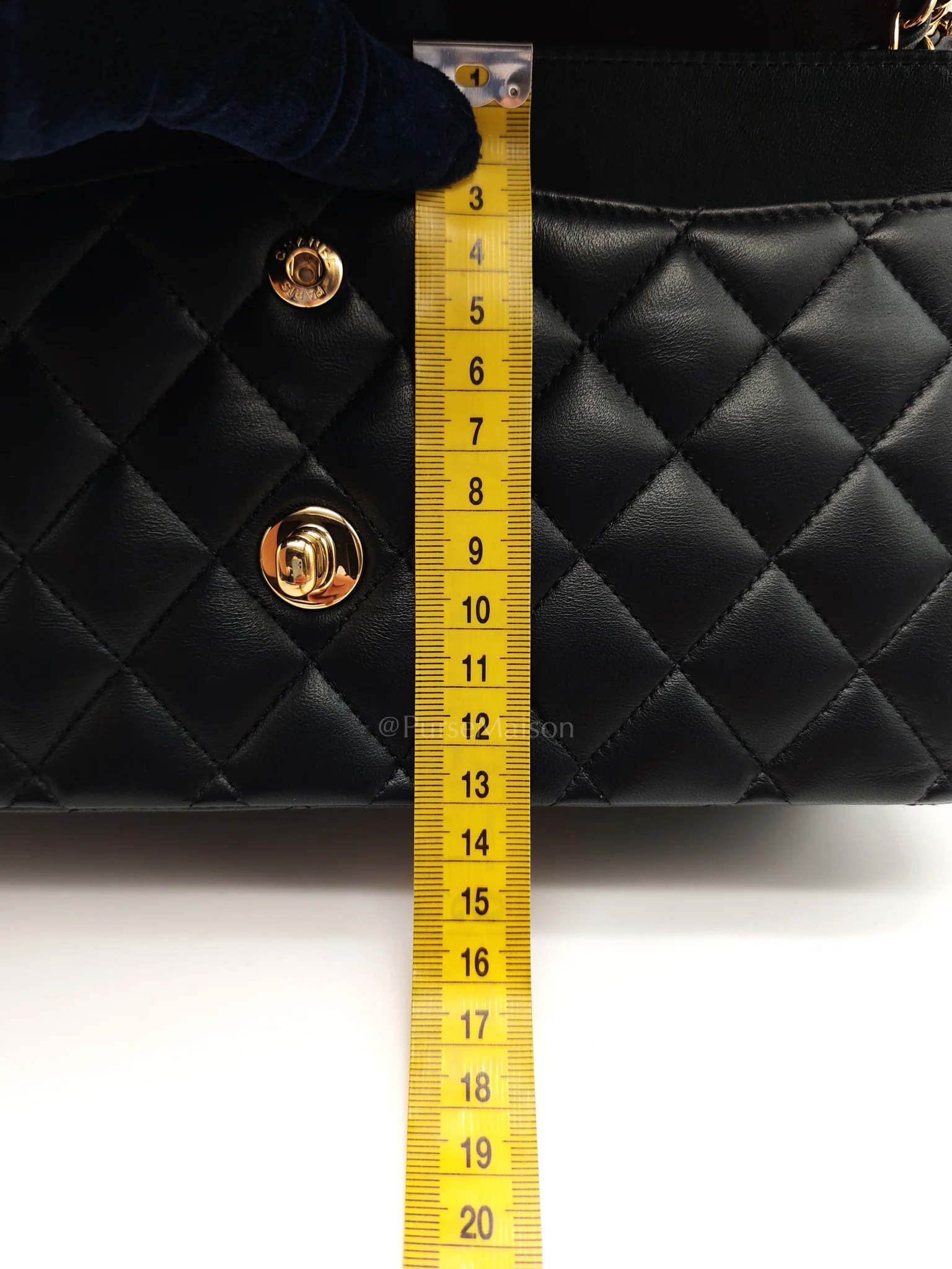 Chanel Classic Double Flap Medium in Black Quilted Lambskin Leather & Gold Hardware Microchip - Image 30